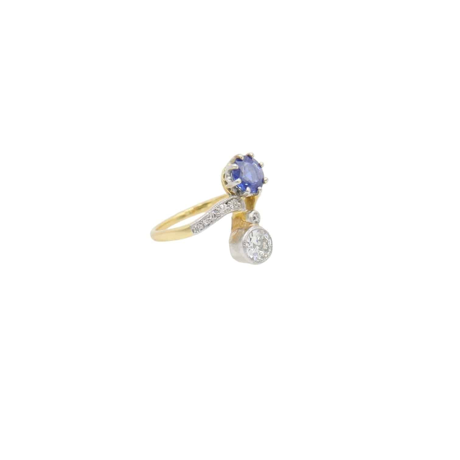 Belle Époque Toi et Moi Sapphire & Diamond Ring - Petra Star