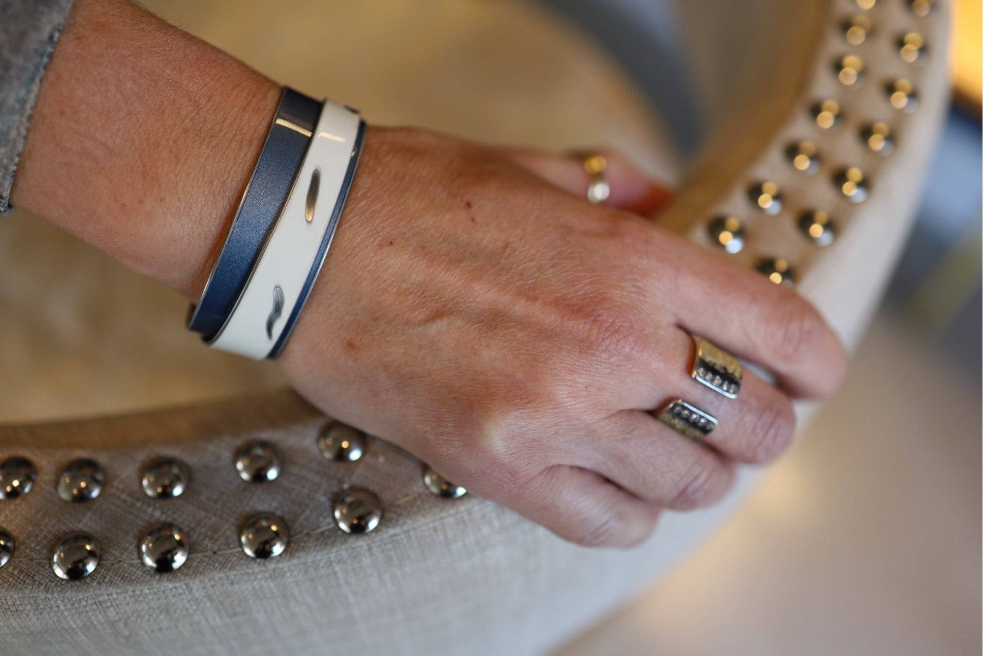 Bentley GT Distressed White-Stripe Cuff - Petra Star