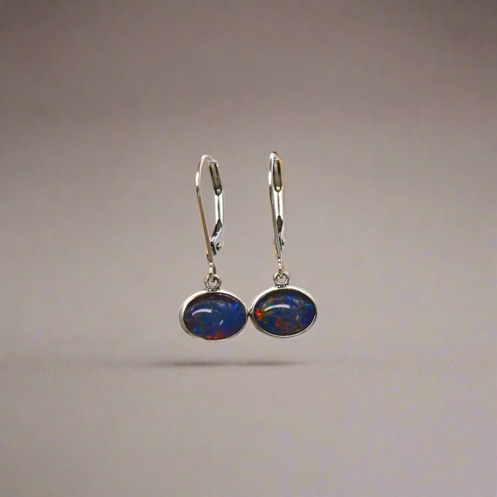 Bespoke Bezel-Set Opal Earrings - Petra Star