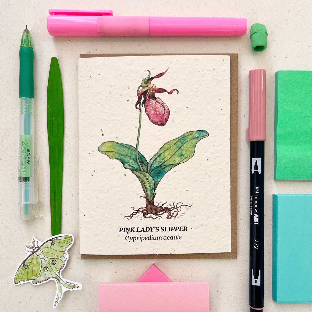 Lady's Slipper Plantable Wildflower Seed Card - Petra Star