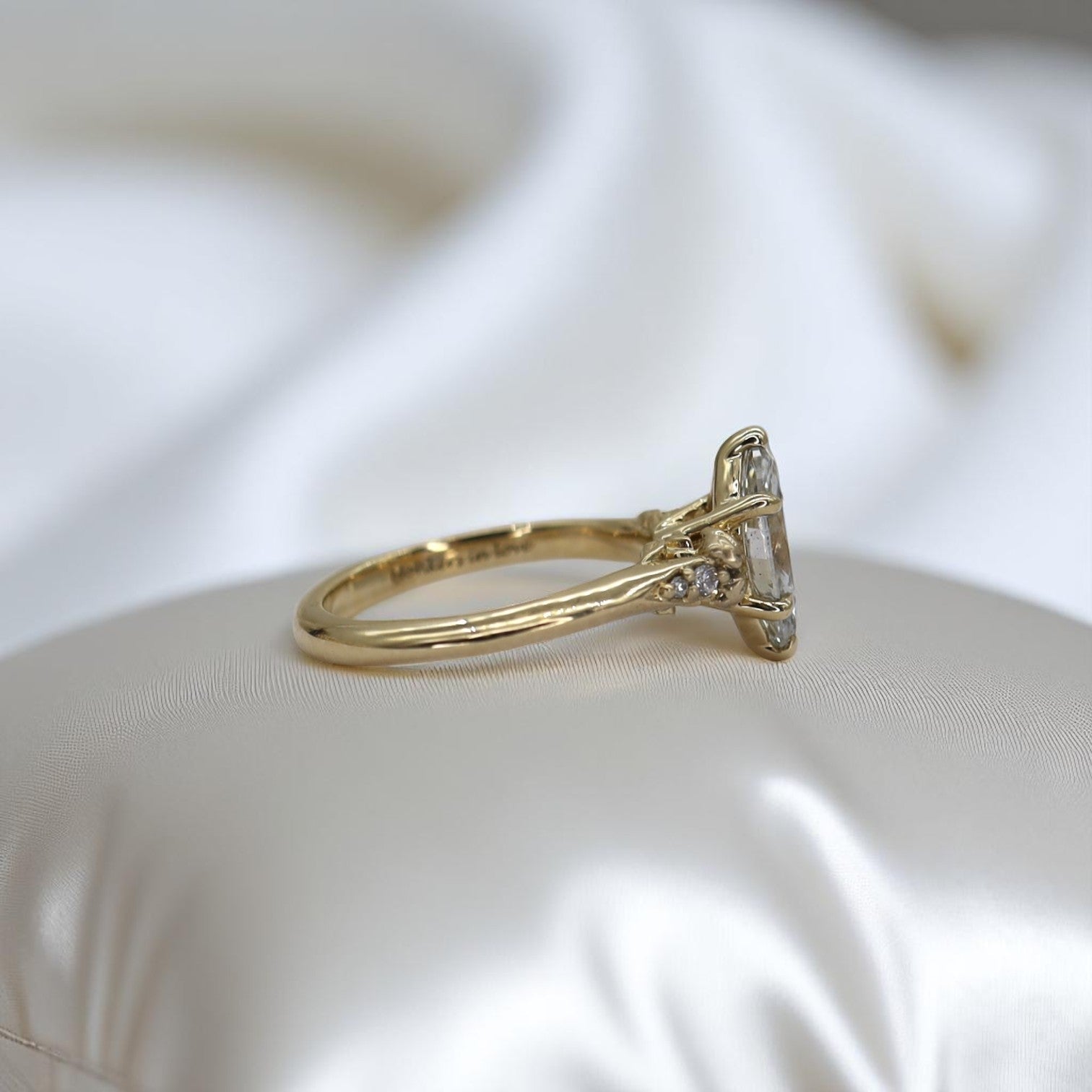 Botanical Ring with Marquise Center Lab Created Diamond - Petra Star