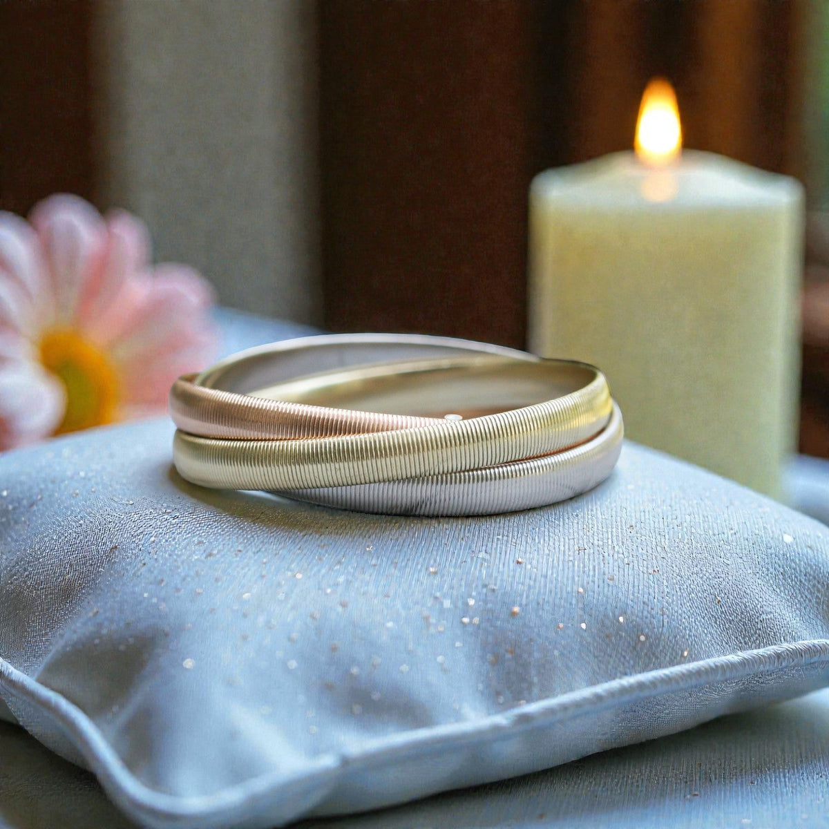 Cartier 14k Ribbed Rolling Bangle Bracelet - Petra Star