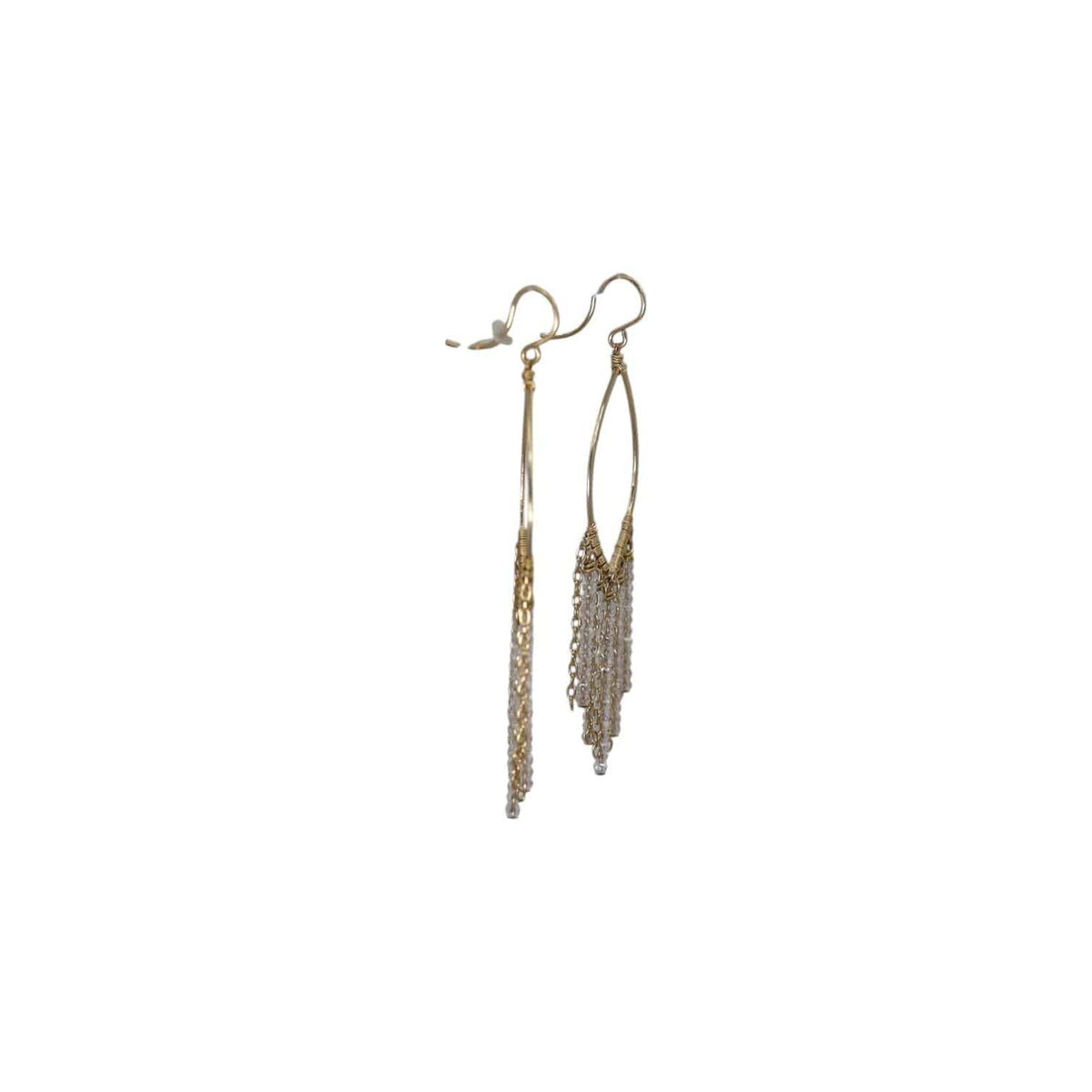 Champagne Cascade Earrings With Crystal - Petra Star