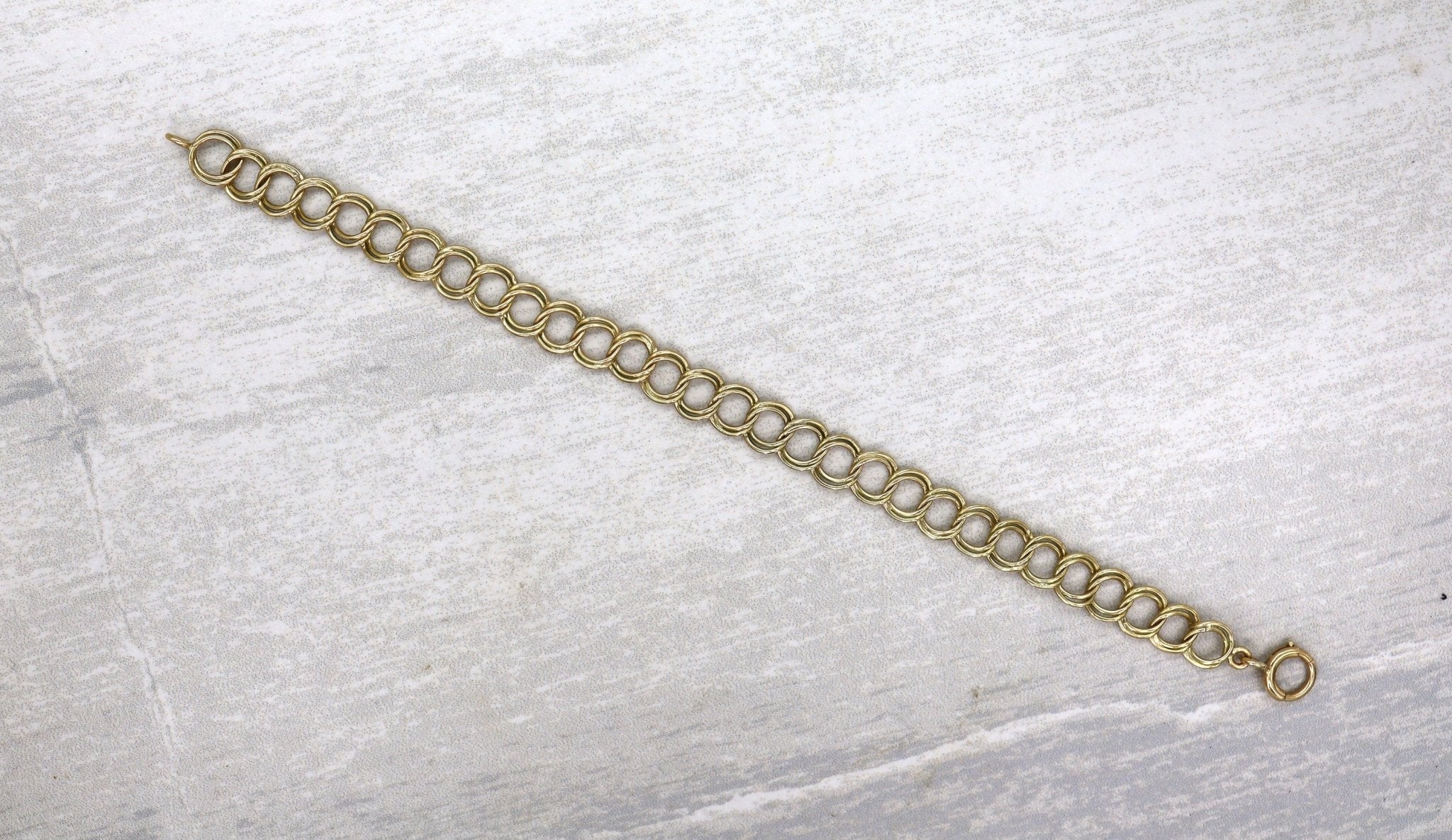 Charm Bracelet 14k Yellow Gold 7.5 " 5.7MM Wide Bracelet - Petra Star