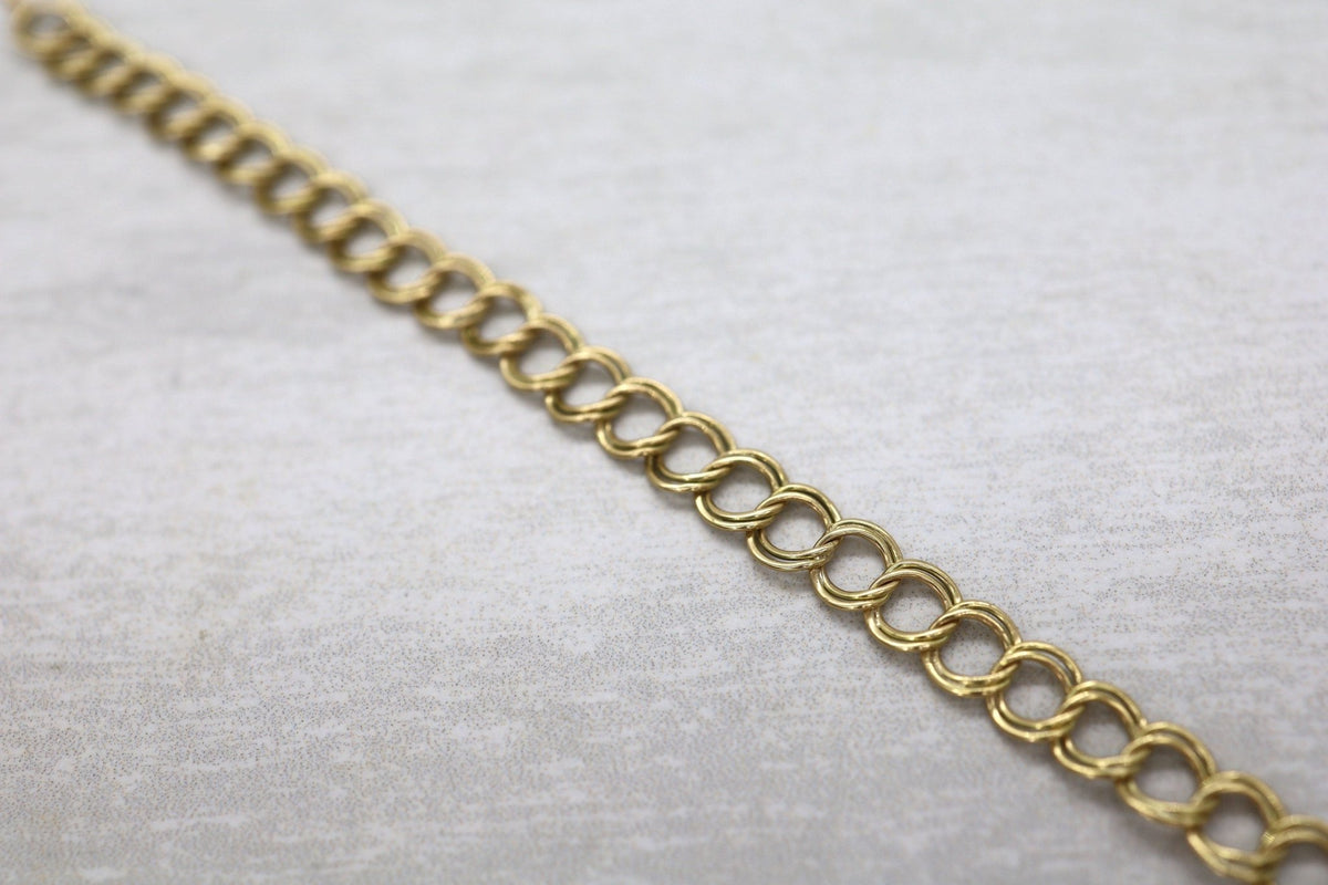 Charm Bracelet 14k Yellow Gold 7.5 " 5.7MM Wide Bracelet - Petra Star
