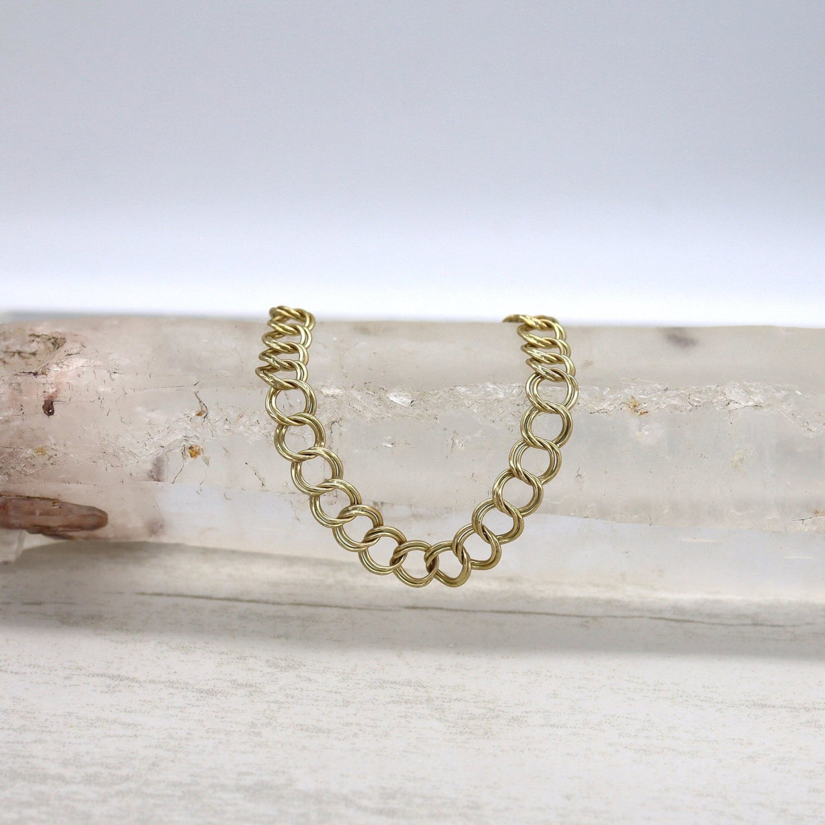 Charm Bracelet 14k Yellow Gold 7.5 " 5.7MM Wide Bracelet - Petra Star