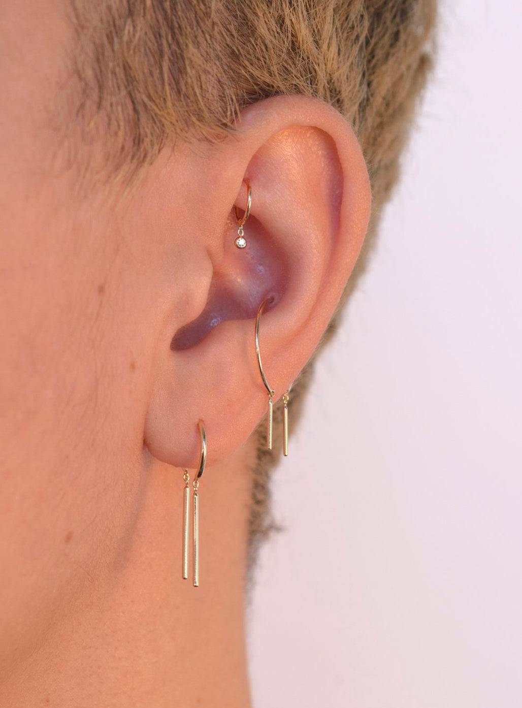 Chime Earrings in 14k Yellow Gold Single Earrings - Petra Star