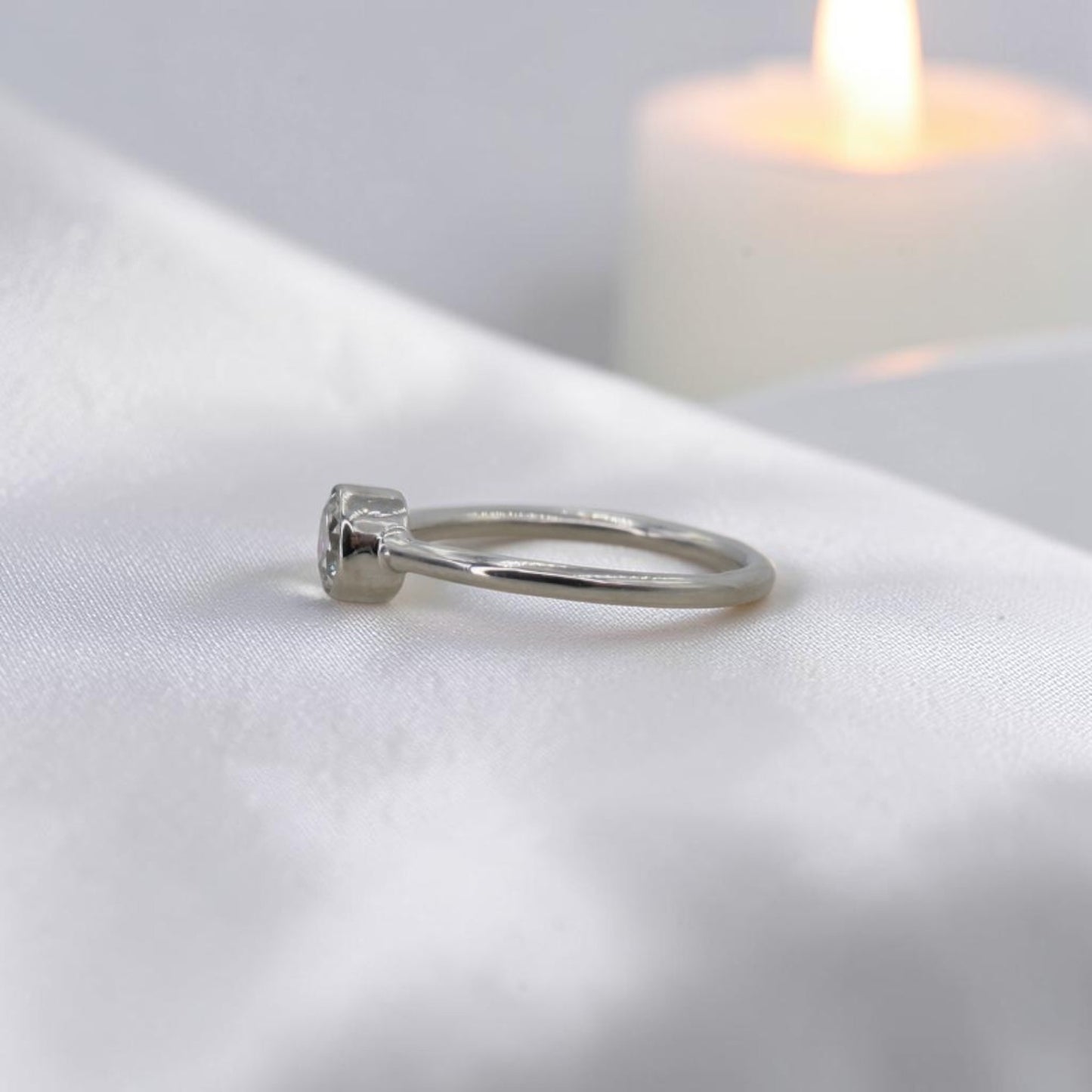 Old European Cut Diamond Bezel Ring | 0.44ct H/I VS Platinum | Circa 1900 Rescued Diamond