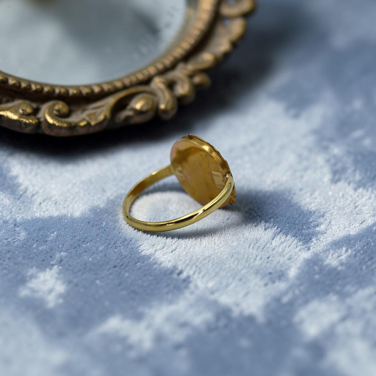 Circa 1905 Art Nouveau Mucha Lady 18k Yellow Gold Ring | Converted Scarf Clip | Rose Cut Diamonds | Petra Star Vintage Vault - Petra Star