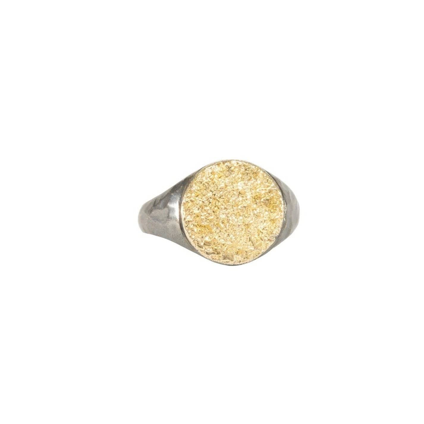 Classic Dusted Signet—22k Gold & Oxidized Silver - Petra Star