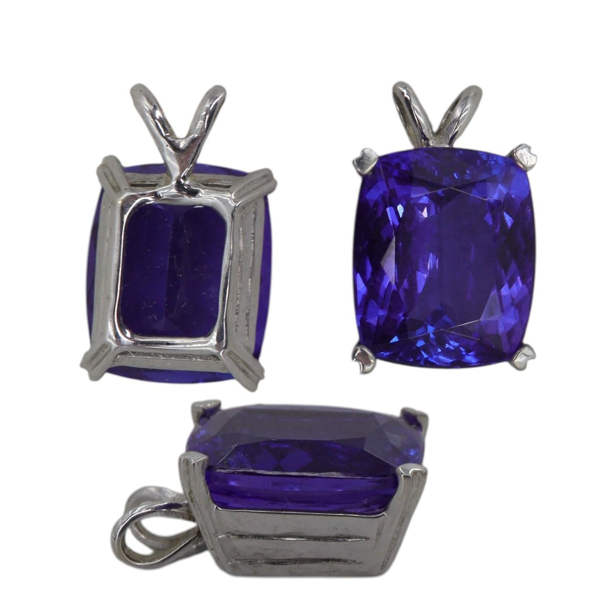Cushion-Cut Tanzanite Mounting in 14k Yellow Gold - Custom Order - Petra Star