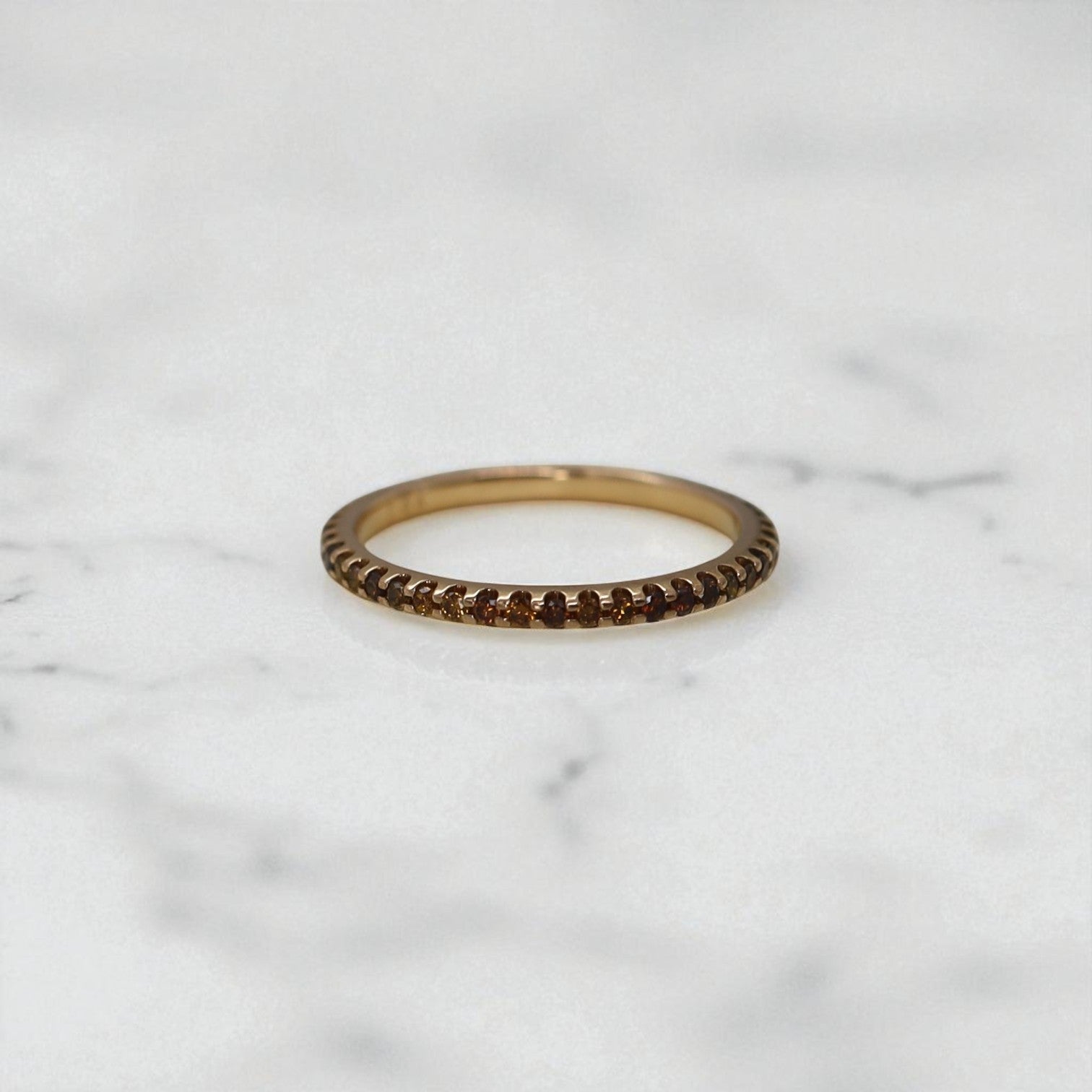 Custom 18k Rose Gold & Cognac Diamond Eternity Band - Petra Star
