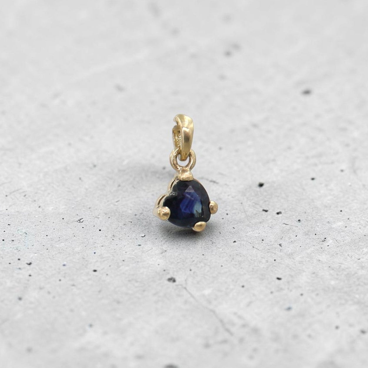Custom Heart Shape Sapphire Pendant | Repurposed 14k Yellow Gold | Sentimental Jewelry Conversion - Petra Star
