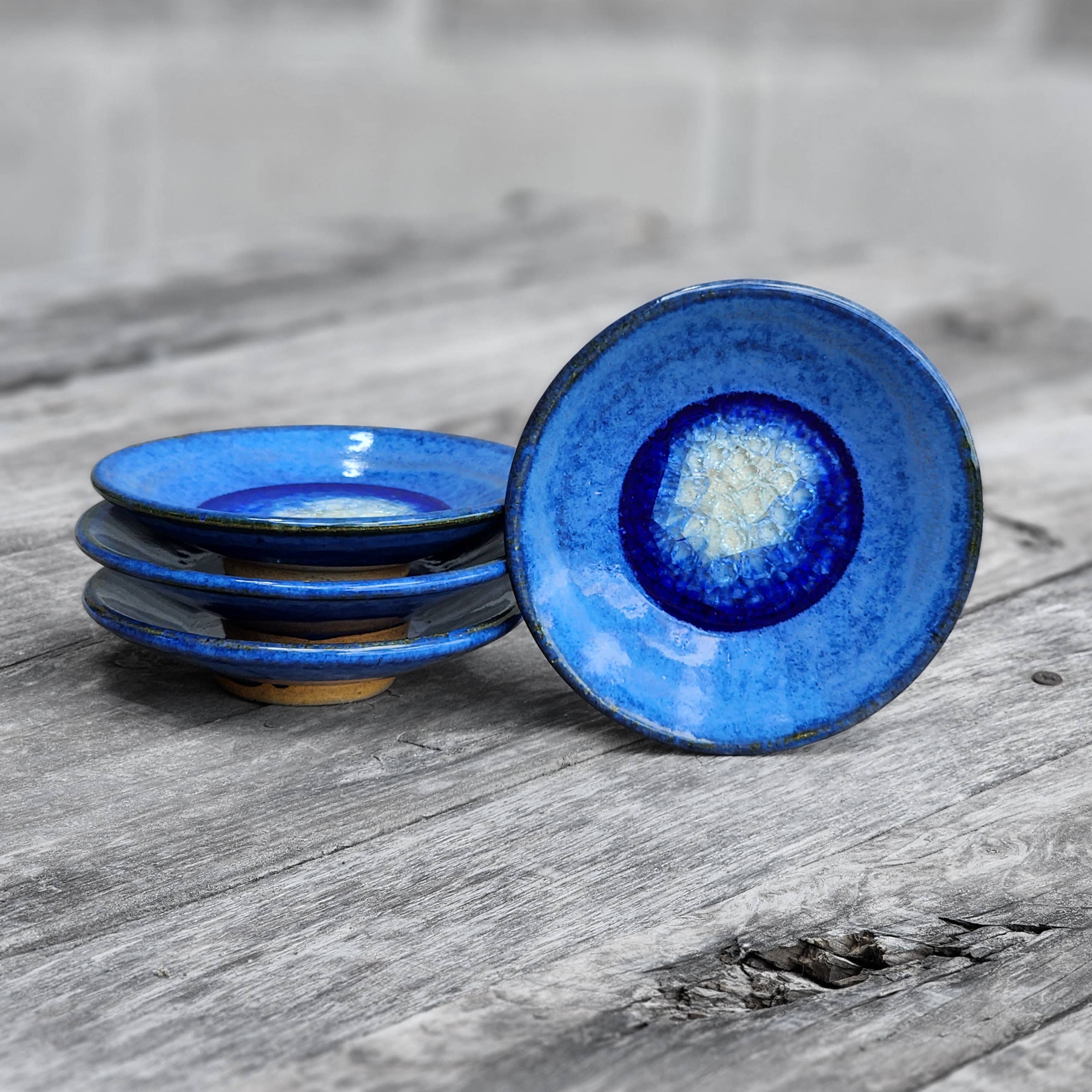 Handmade wasabi-dipping dish by Dock 6 Pottery, ceramic miscellaneous ring or dish with handcrafted details.