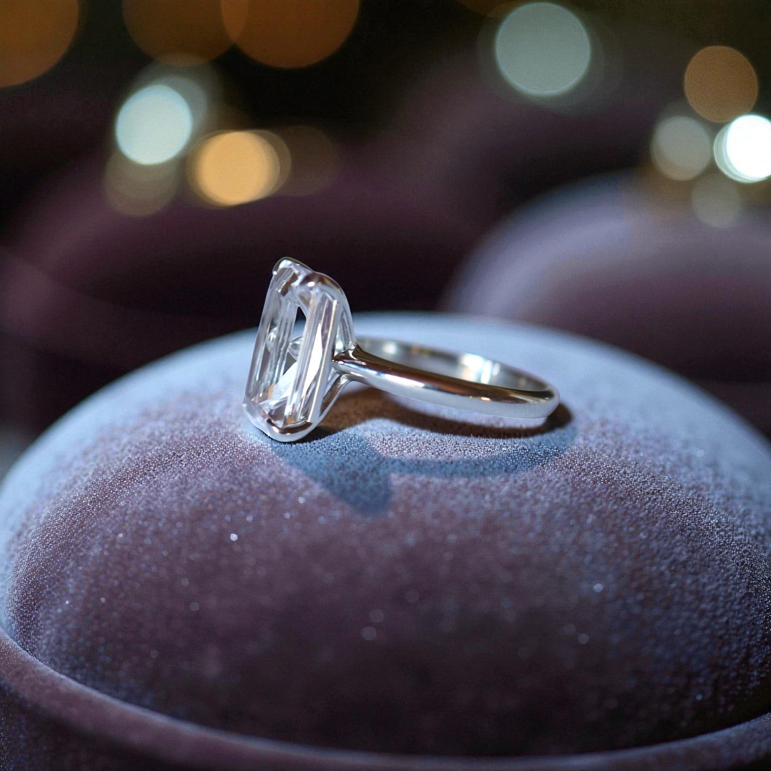 Danburite Solitaire in 14k White Gold - Petra Star