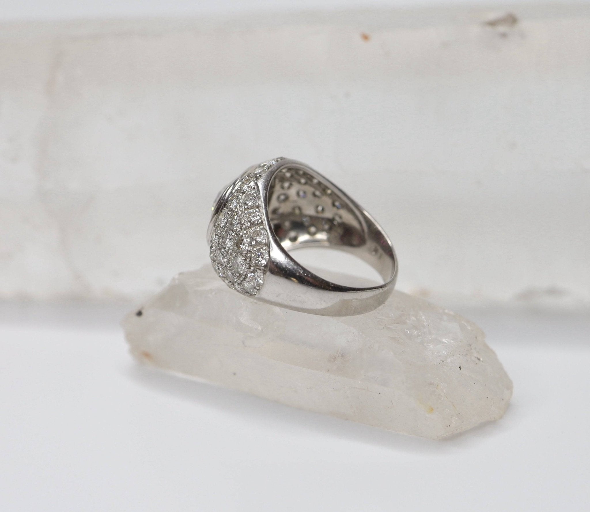 Diamond and Ruby Cocktail Ring in Platinum - Petra Star