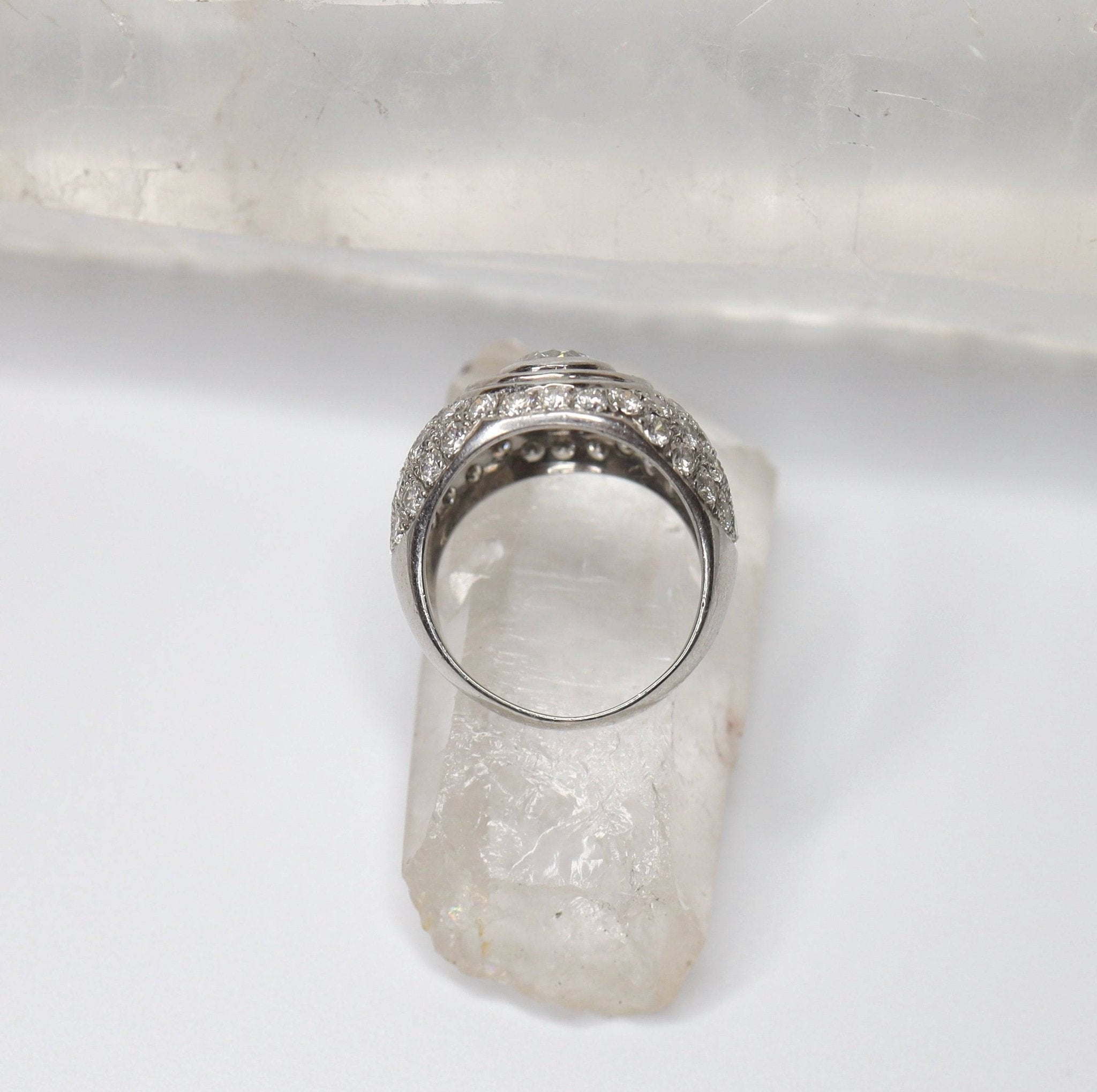 Diamond and Ruby Cocktail Ring in Platinum - Petra Star