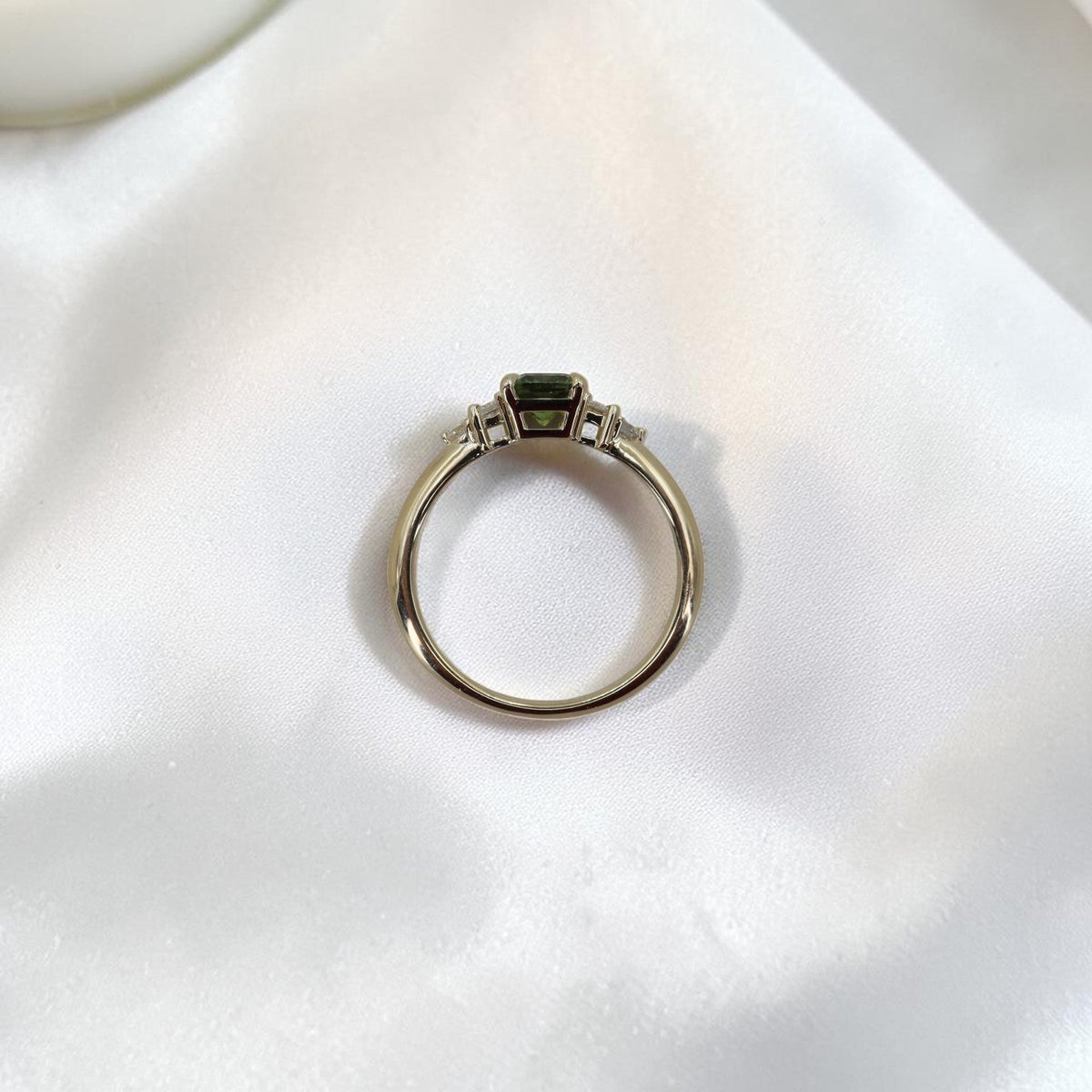 Diamond Baguette & Round Brilliant Custom Mounting | 14k Yellow Gold | Setting Only | Made to Order | Petra Star - Petra Star