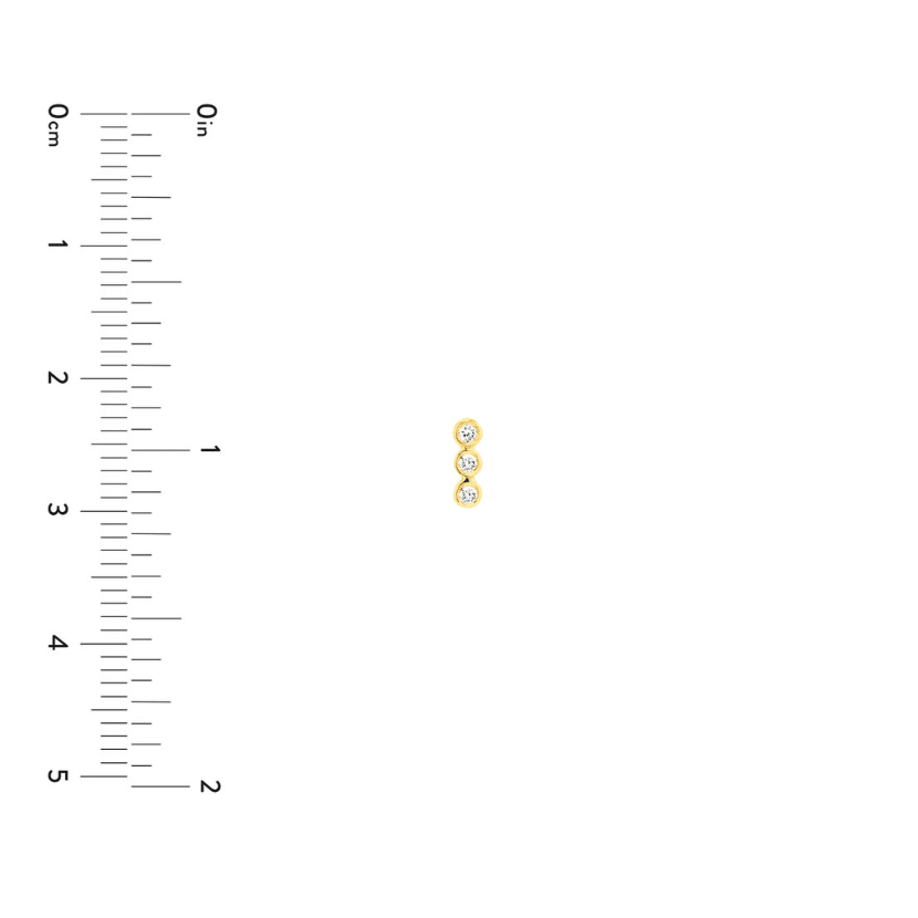 Diamond Bezel Bar Earrings in 14k White Gold (Sold as Singles) - Petra Star