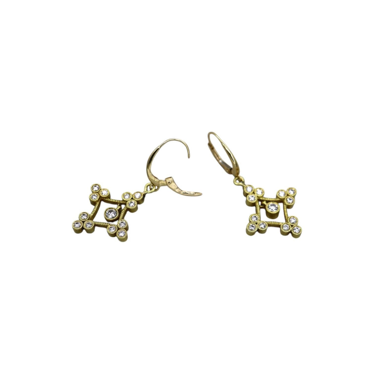 Diamond Chandelier Earrings in 18k Yellow Gold - Petra Star