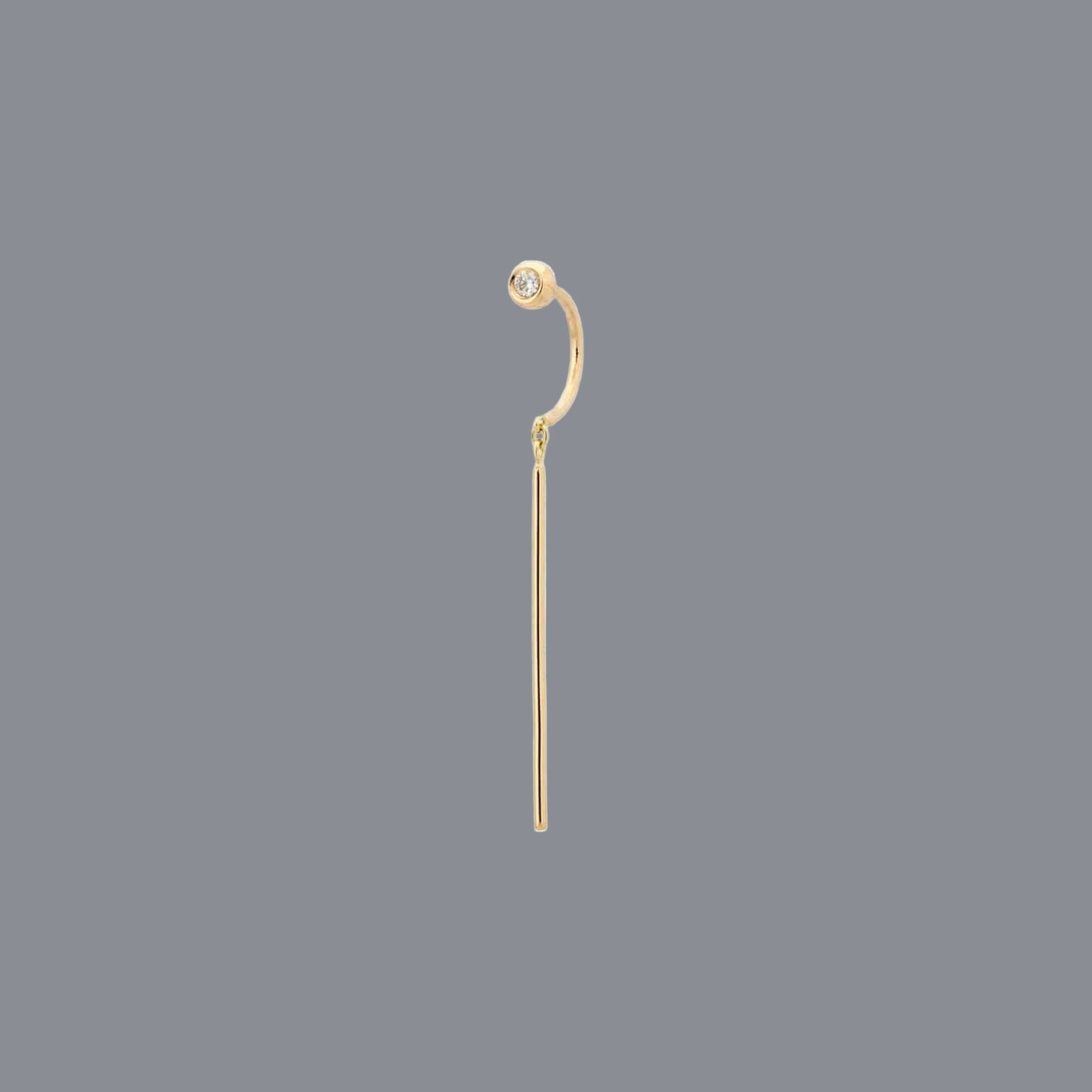 Diamond Chime Stud Earrings in 14k Yellow Gold - Petra Star