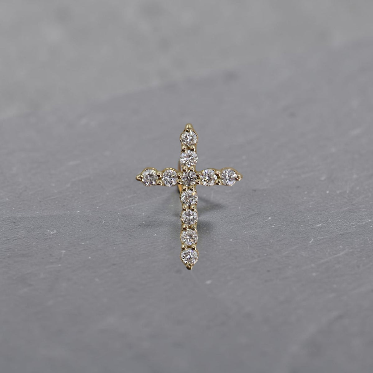 Dainty Diamond Cross Pendant | 14K Yellow Gold | 0.13 CTW Earth Mined Diamonds