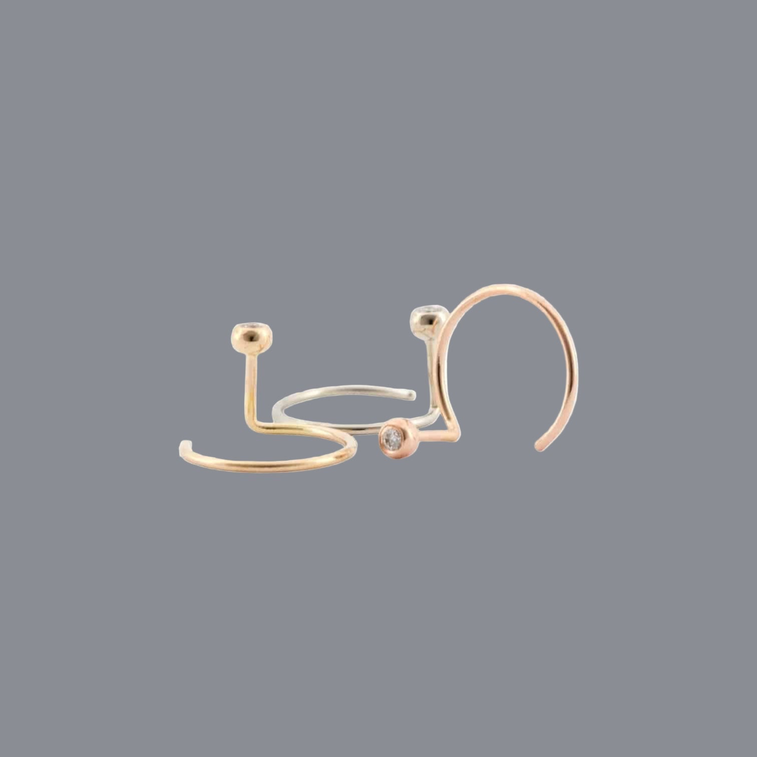 Diamond Ear Nut in 14k Gold - Petra Star
