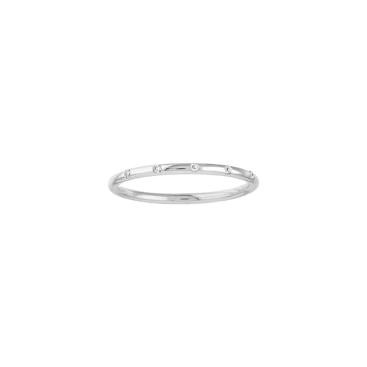 Diamond Flush Set Band in 14k Gold - Petra Star