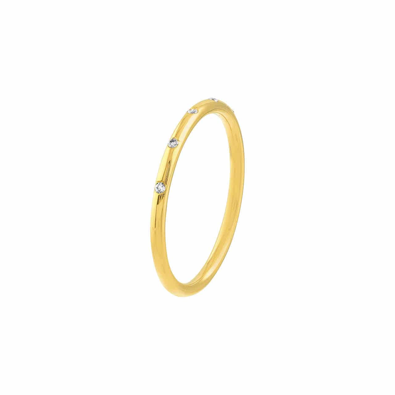 Diamond Flush Set Band in 14k Gold - Petra Star