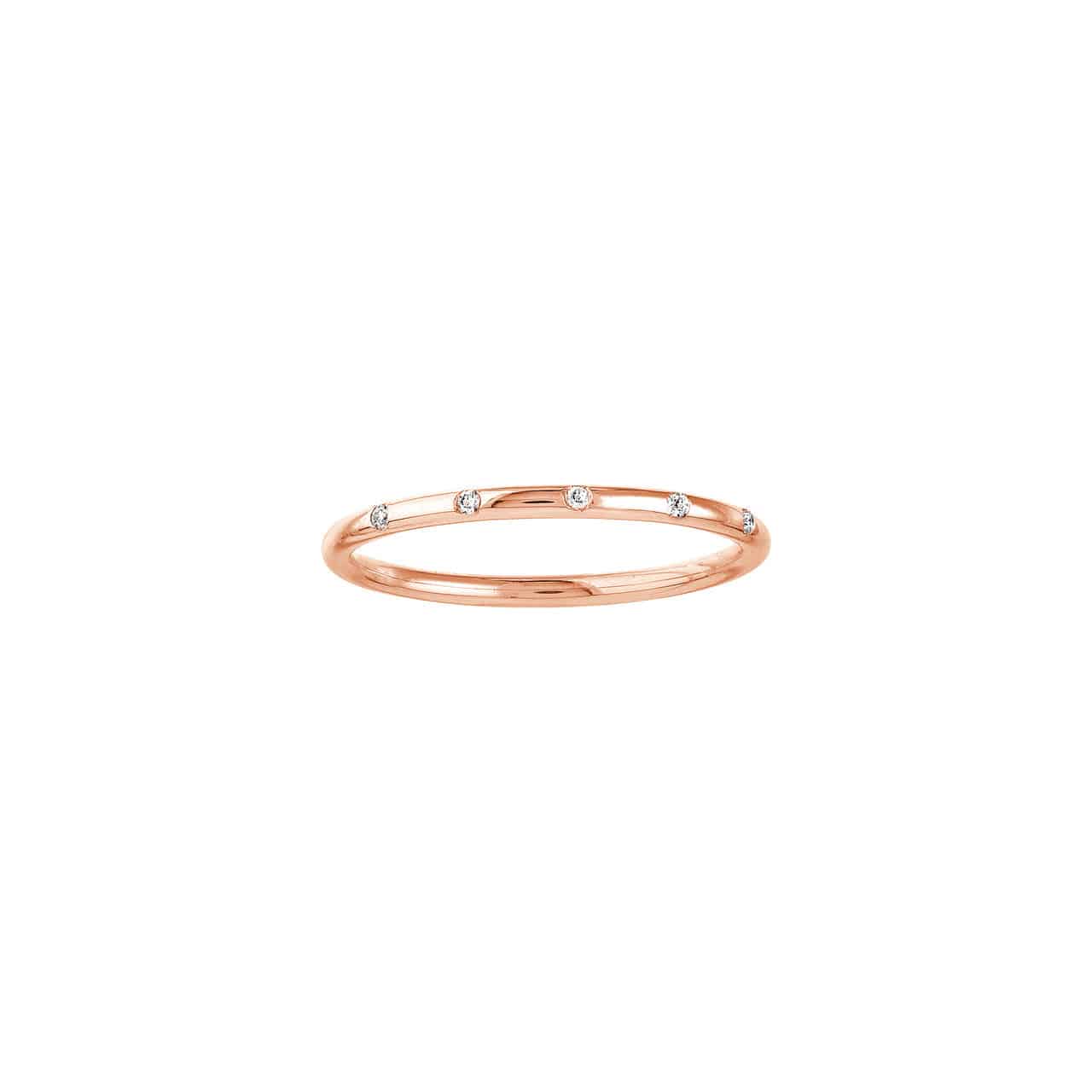 Diamond Flush Set Band in 14k Gold - Petra Star