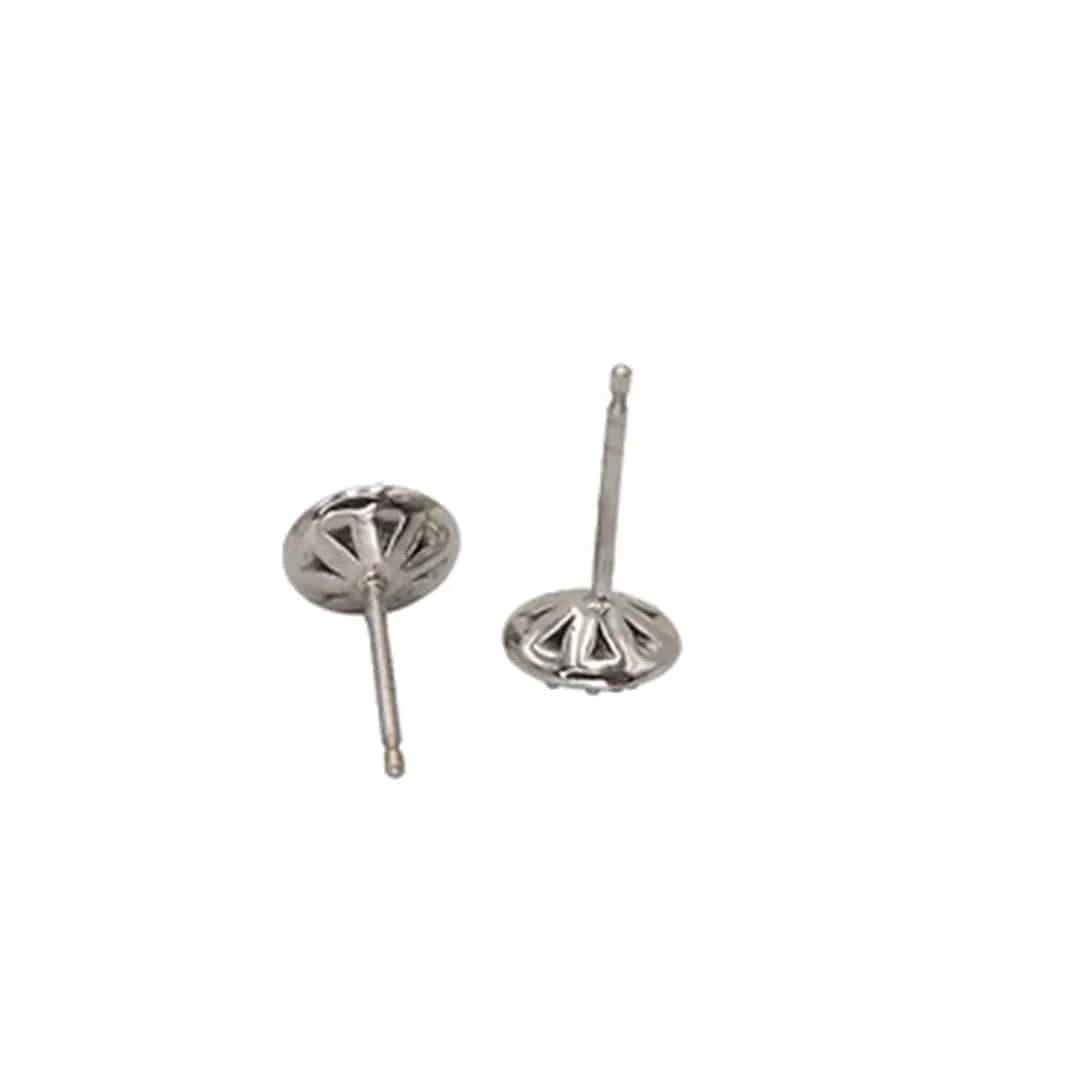Diamond Halo Stud Earrings 14k White Gold – .50 cts | Recycled Diamond Bridal Jewelry - Petra Star