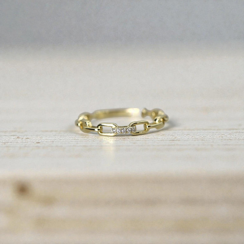 Diamond Link Band 14k Yellow Gold, 0.02ct