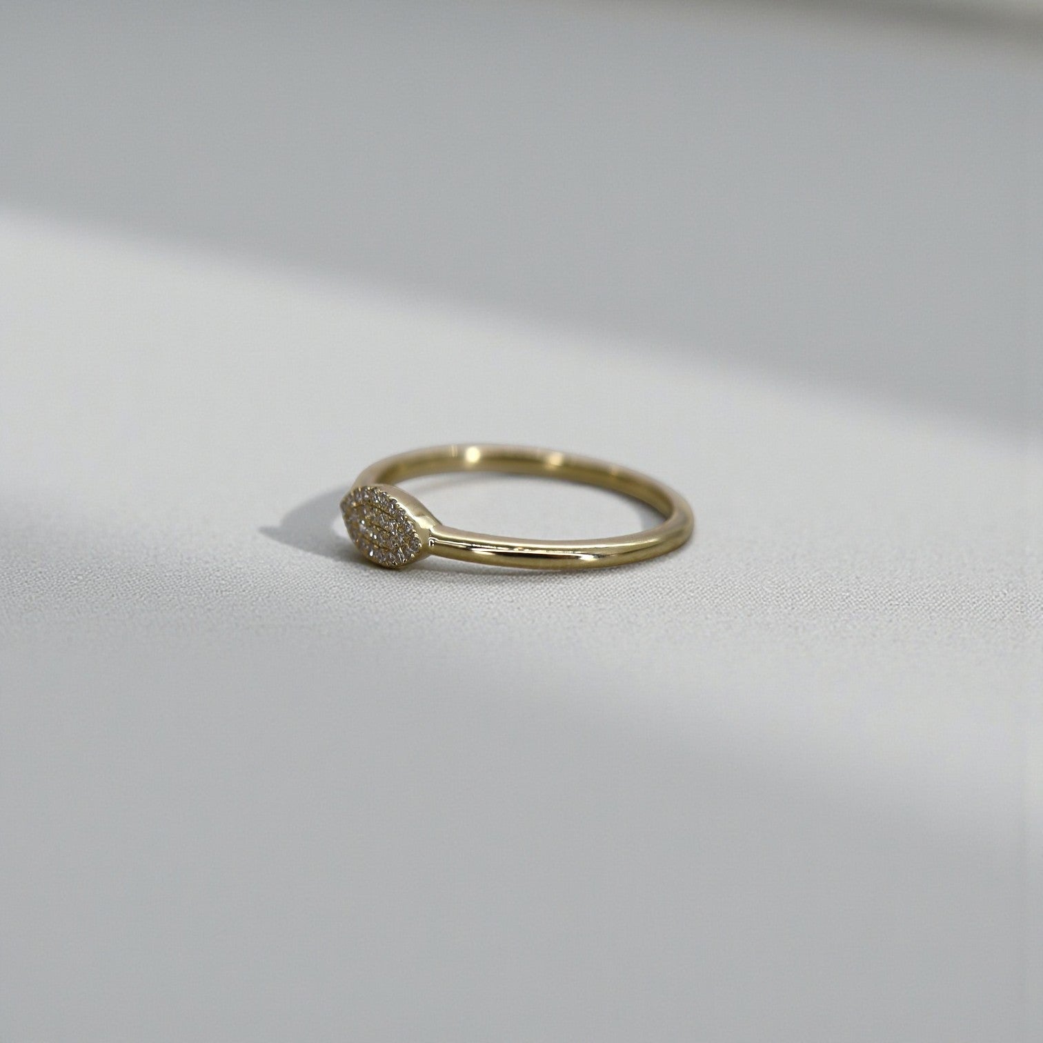 Diamond Pavé Eye Ring in 14k Gold - Petra Star