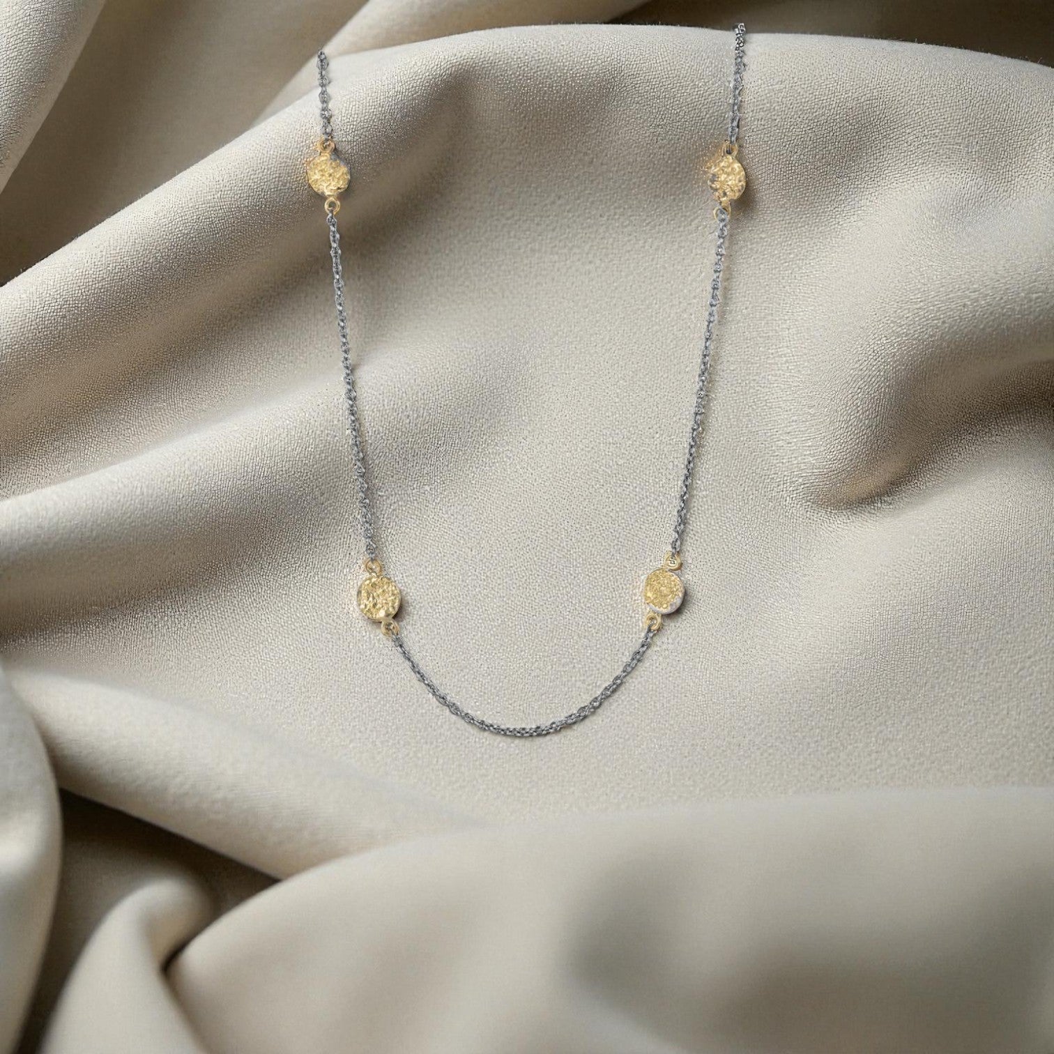Dusted Black & Gold Sunshine Station Necklace - Petra Star
