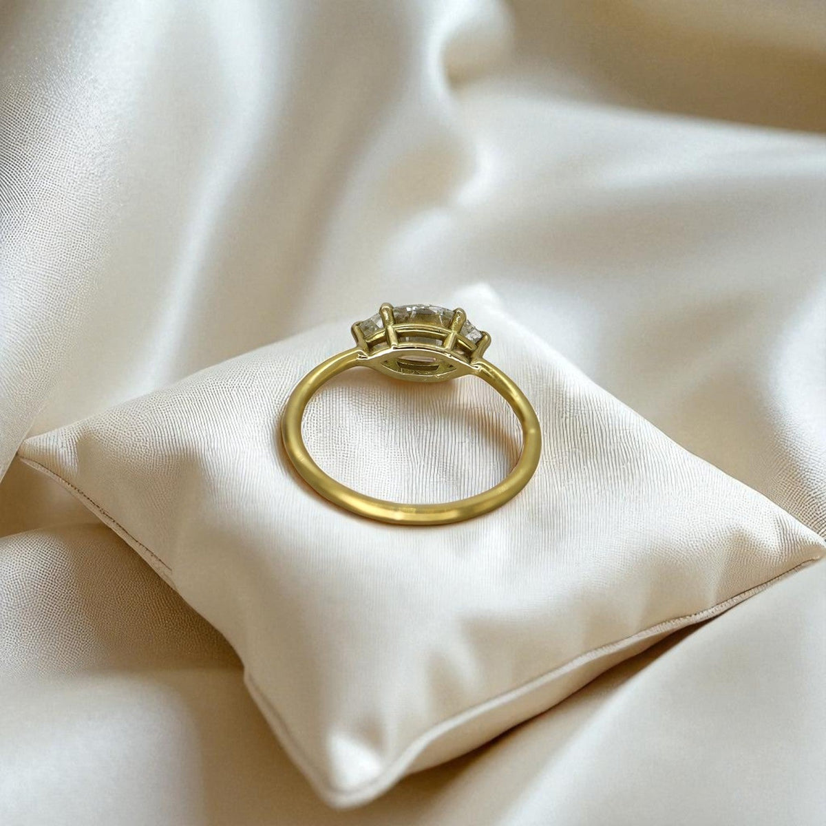 East-West Marquise Diamond Ring in Recycled 22k & 18k Gold (GIA Lab Report, Customizable) - Petra Star