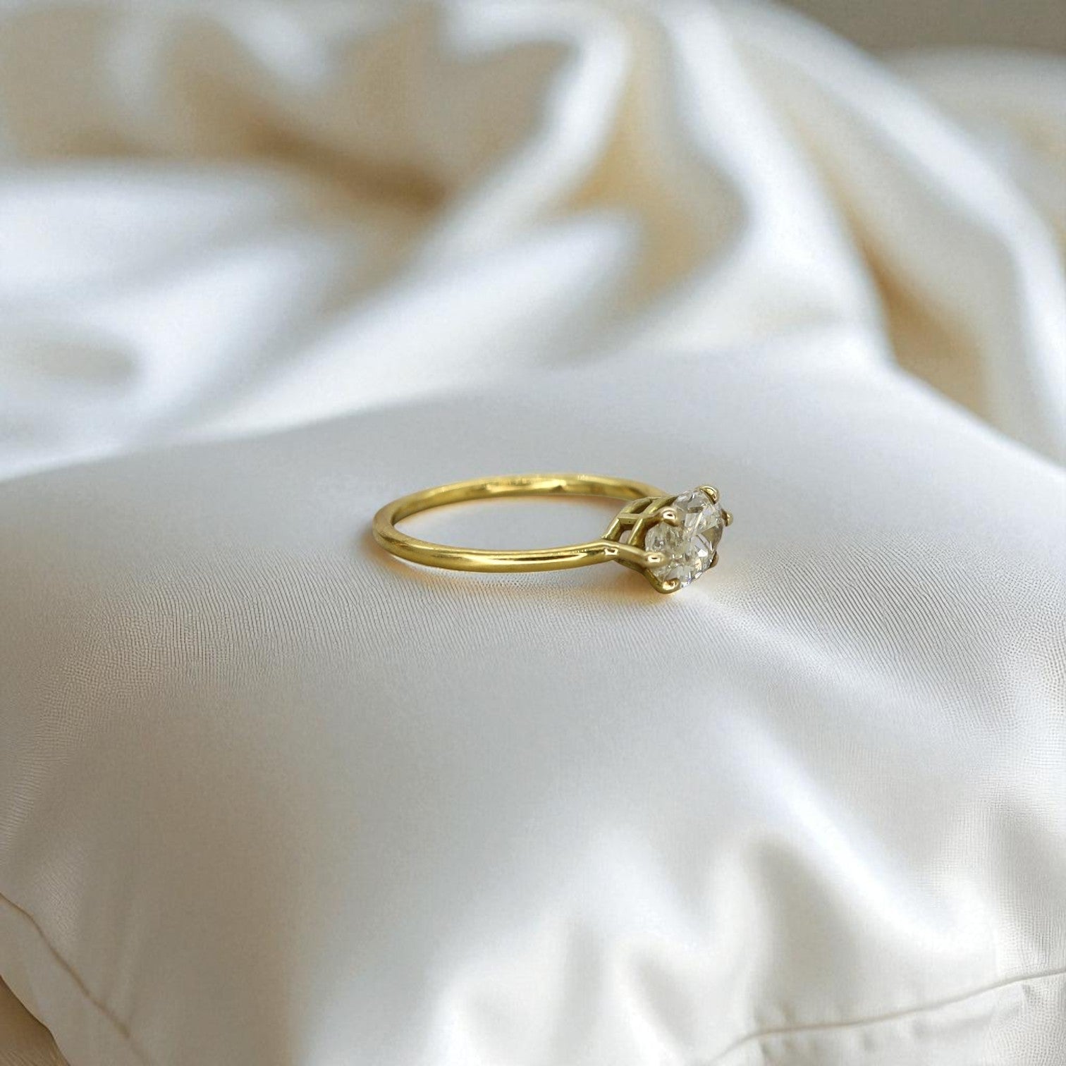 East-West Marquise Diamond Ring in Recycled 22k & 18k Gold (GIA Lab Report, Customizable) - Petra Star