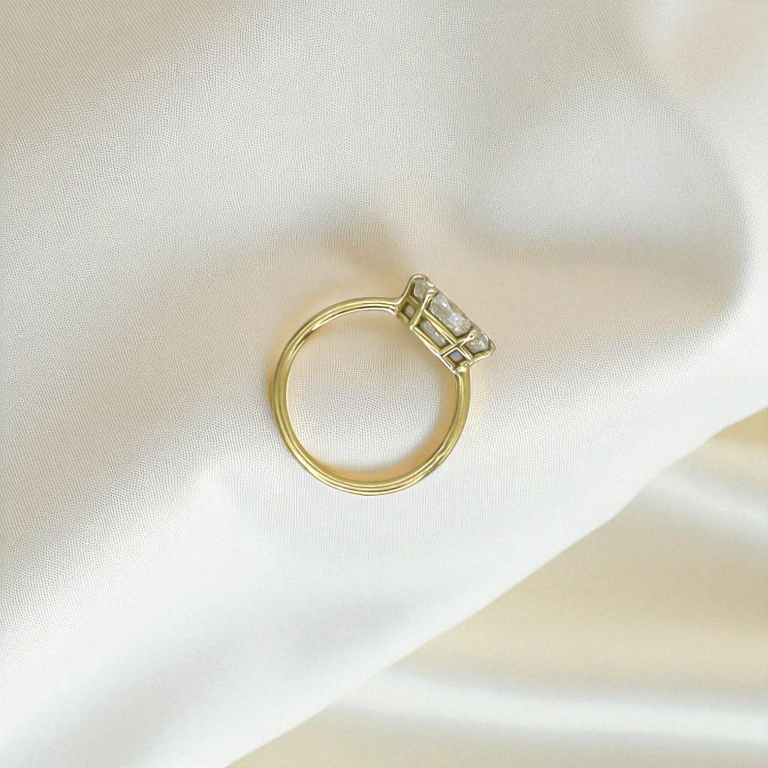 East-West Marquise Diamond Ring in Recycled 22k & 18k Gold (GIA Lab Report, Customizable) - Petra Star