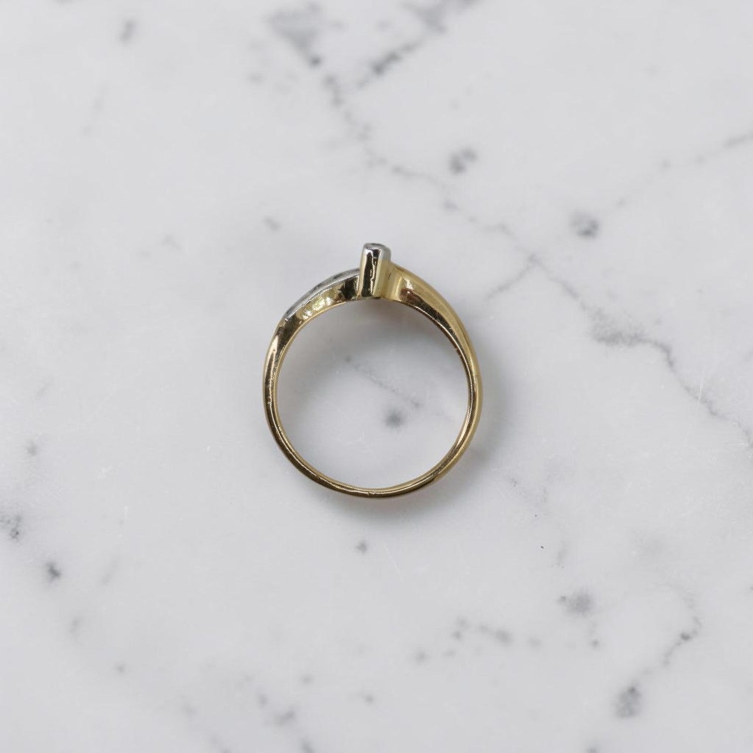 Edwardian Diamond Chevron Ring | Platinum & 18K Gold | Old European Cut | Circa 1900 | Petra Star - Petra Star