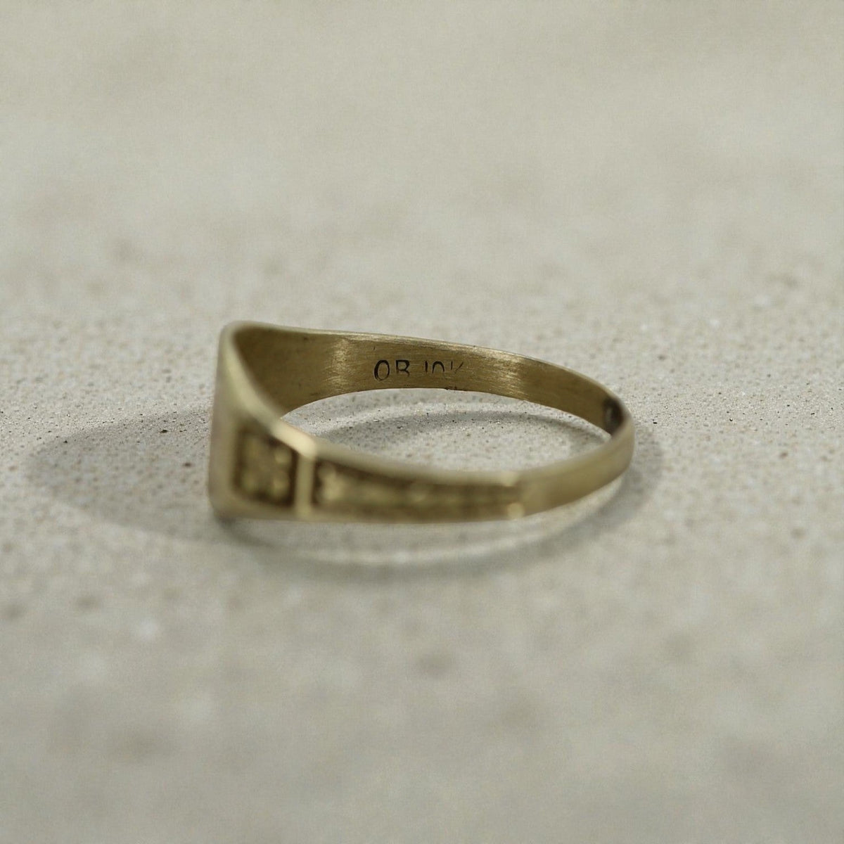 Edwardian Ostby & Barton Signet Ring – 10k Yellow Gold Pinky - Petra Star
