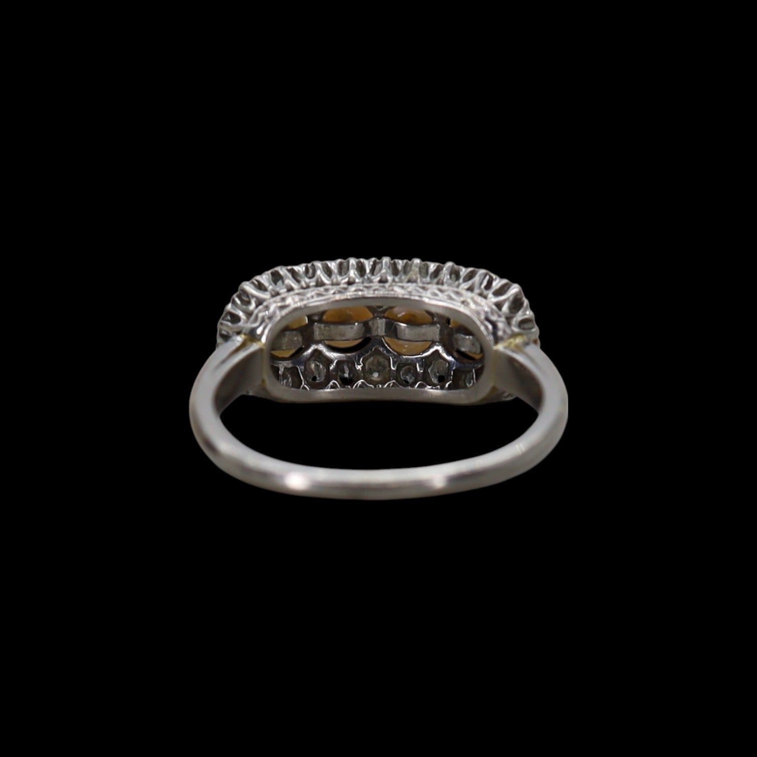 Edwardian Platinum, Diamond & Pearl Ring - Petra Star