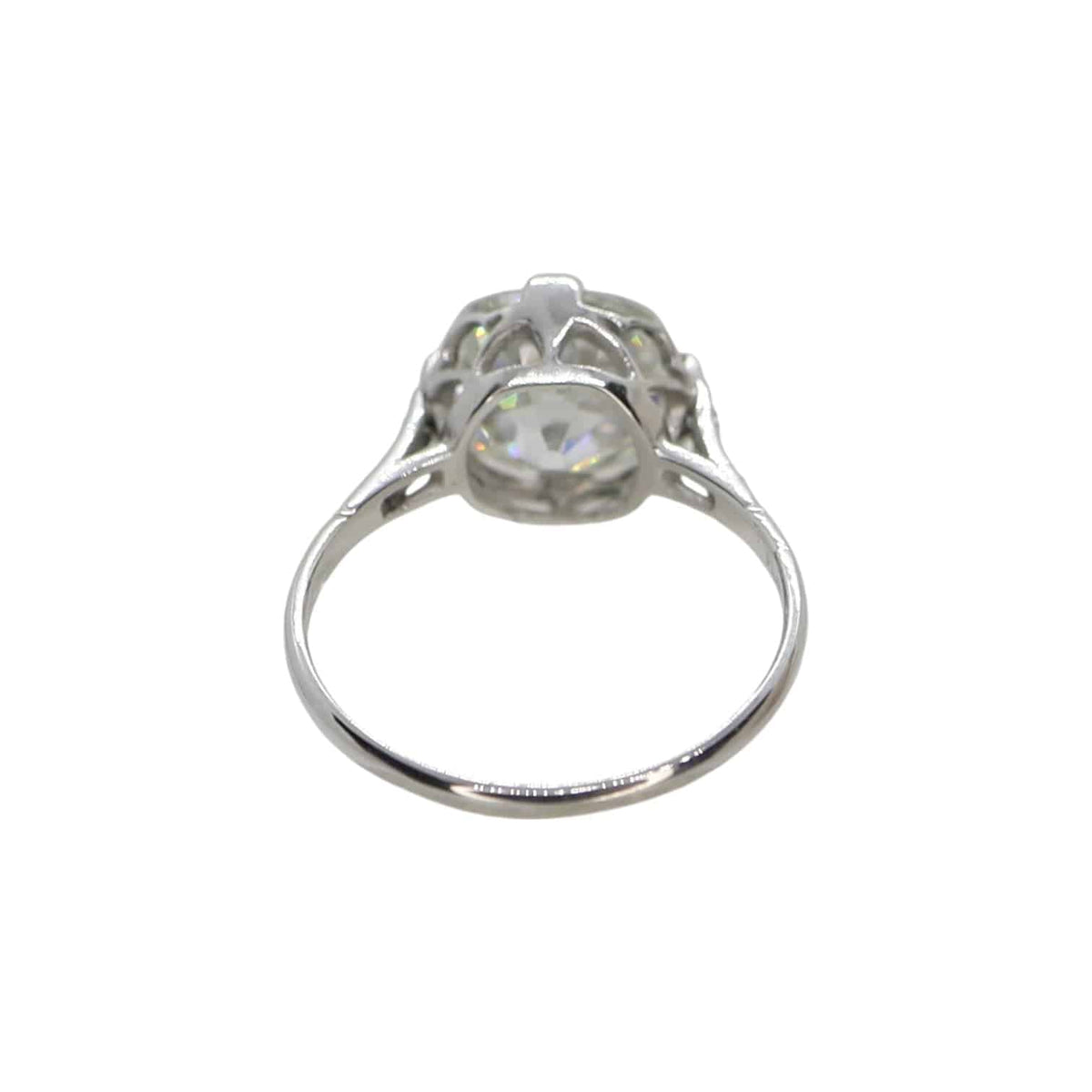 Edwardian Solitaire Semi-Mount in Platinum with Side Diamonds - Petra Star