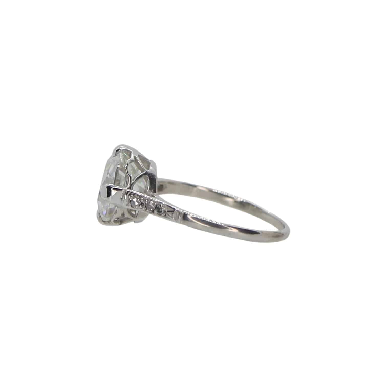 Edwardian Solitaire Semi-Mount in Platinum with Side Diamonds - Petra Star