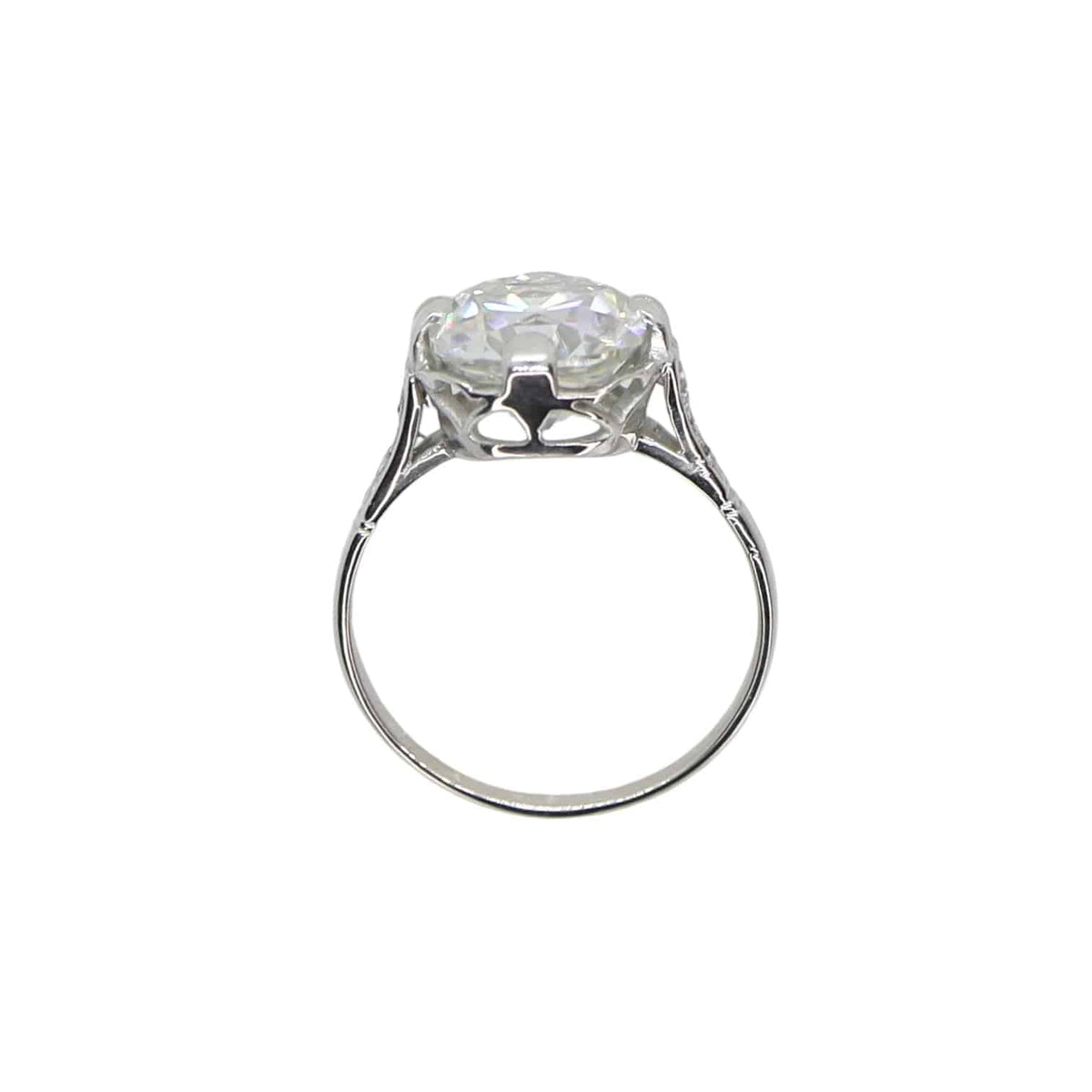 Edwardian Solitaire Semi-Mount in Platinum with Side Diamonds - Petra Star