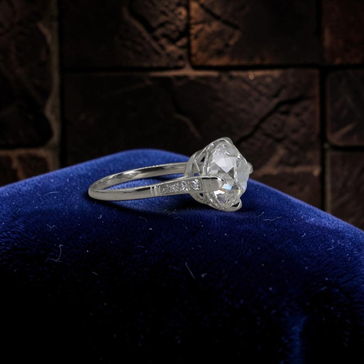 Edwardian Style Platinum Solitaire Ring | 3.58ct Lab Diamond | Made to Order | Petra Star - Petra StarEngagement Ring
