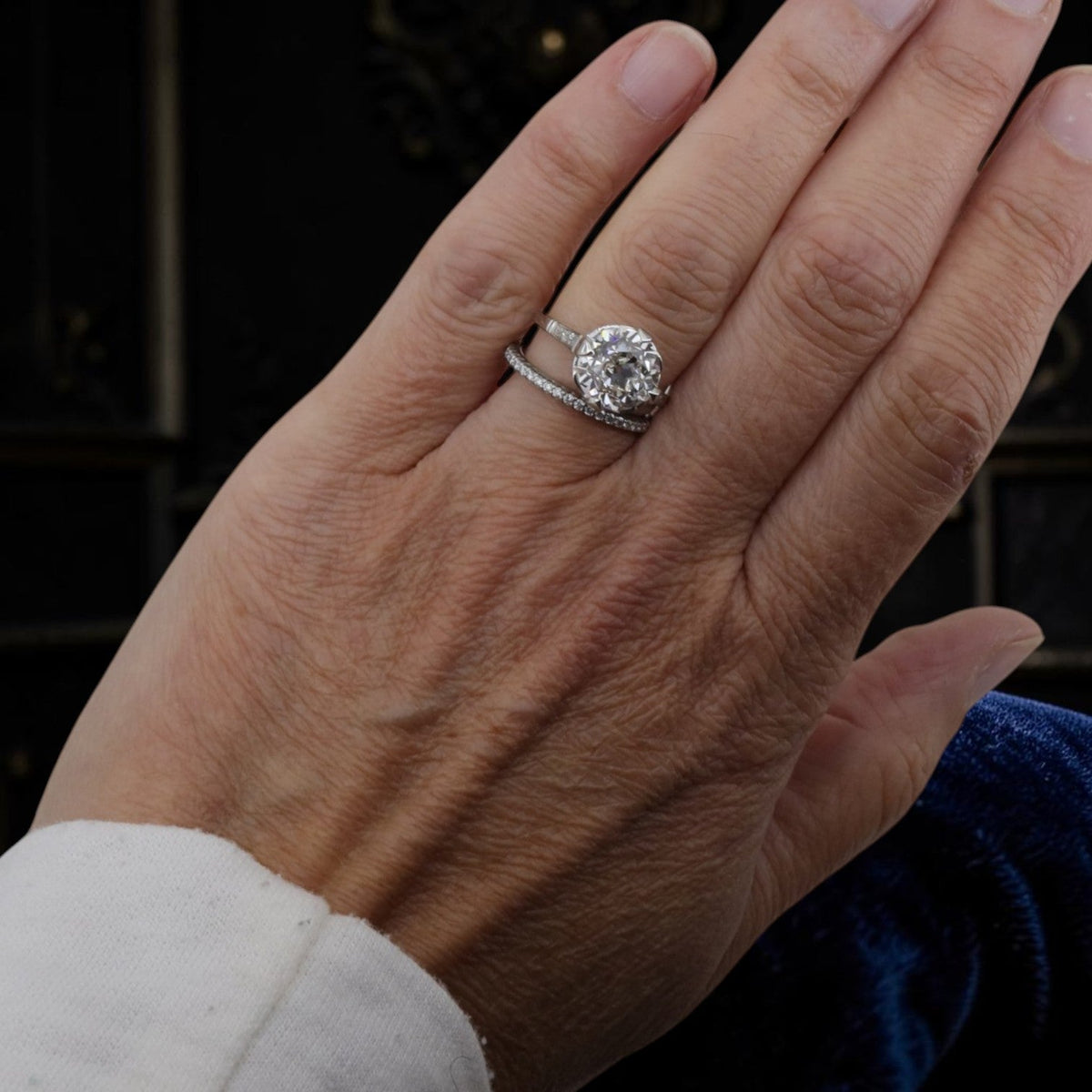 Edwardian Style Platinum Solitaire Ring | 3.58ct Lab Diamond | Made to Order | Petra Star - Petra StarEngagement Ring