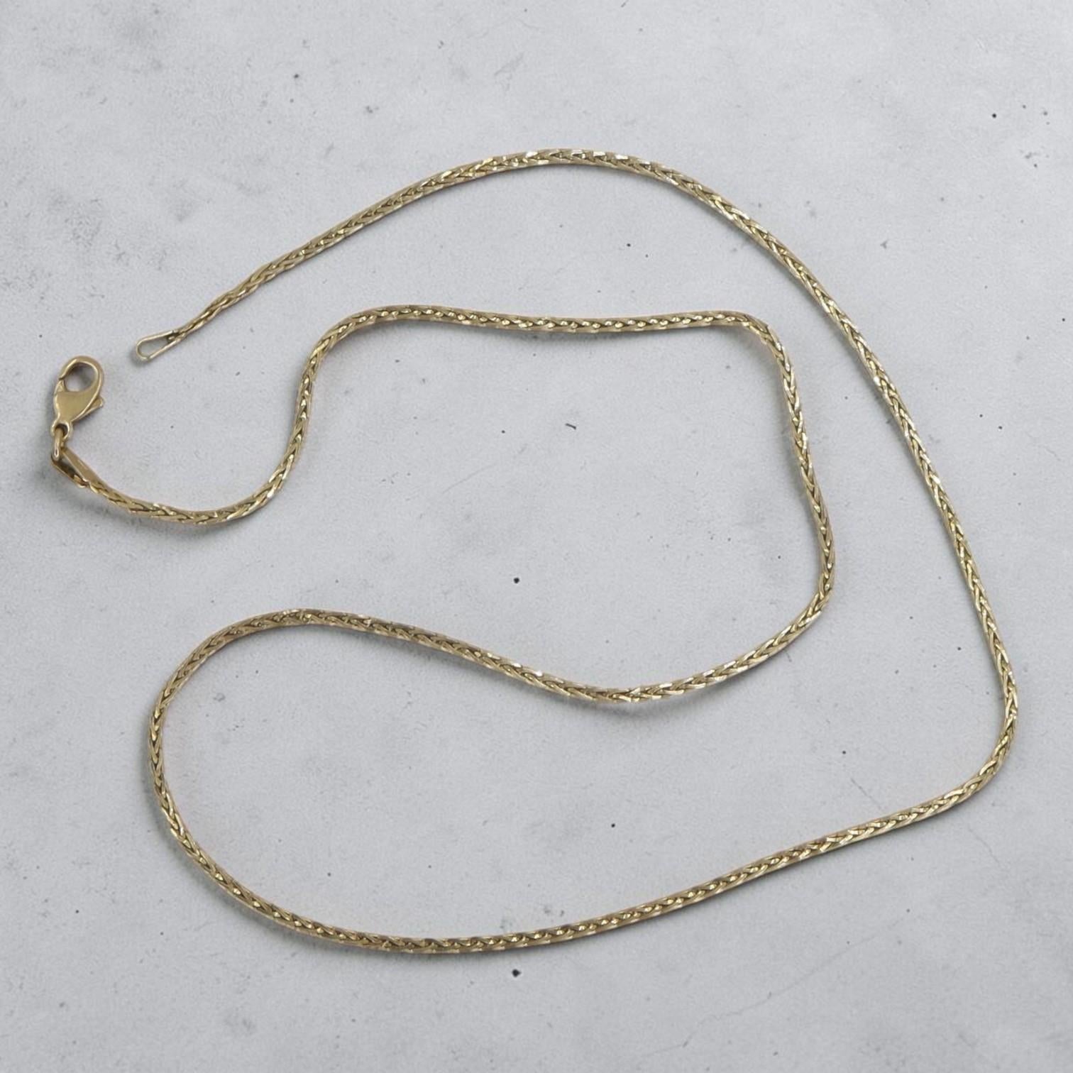 Elegant 14k Gold Chain Necklace – Intricate Weave, 19" Length, 4.3g - Petra Star