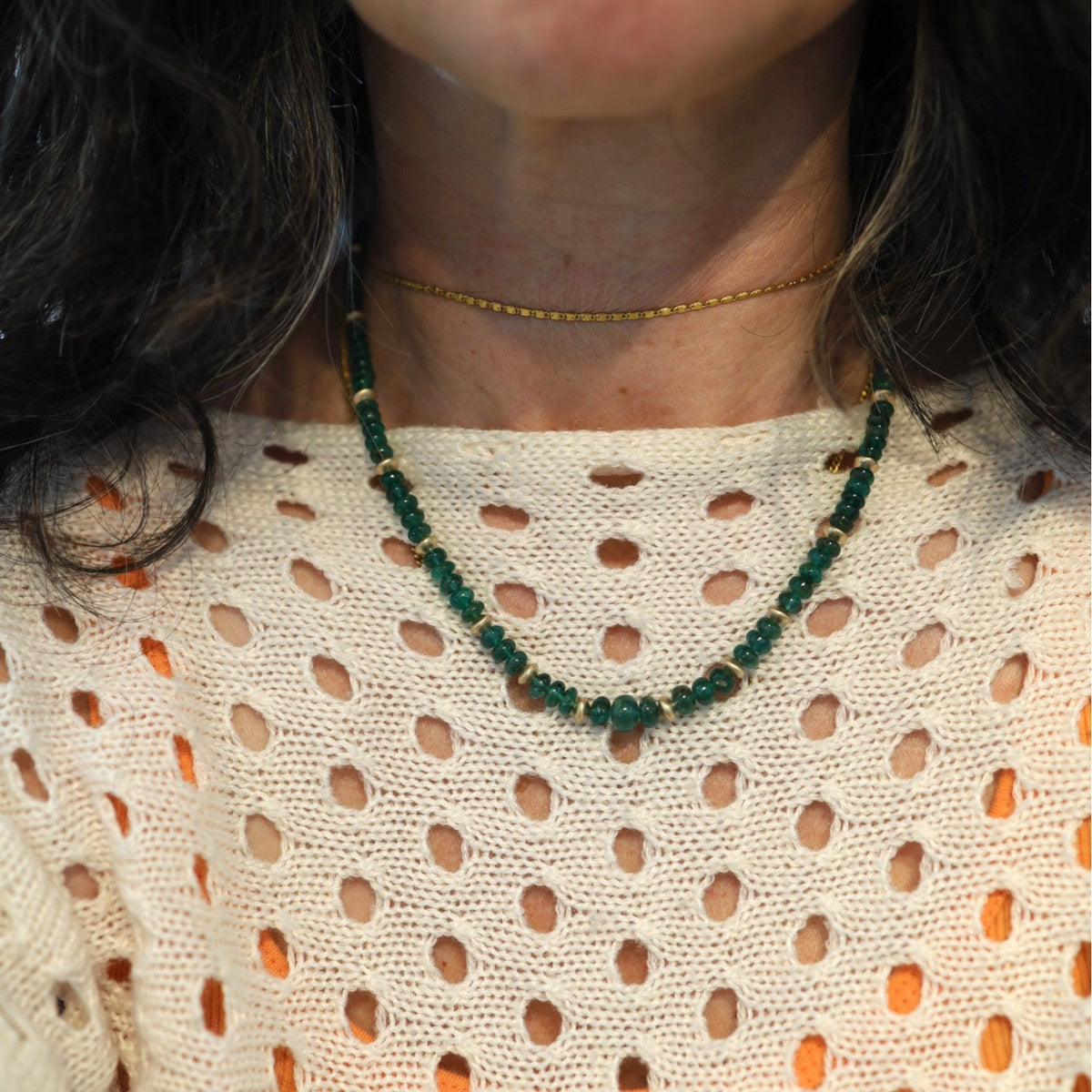 Emerald Bead Necklace - Petra Star