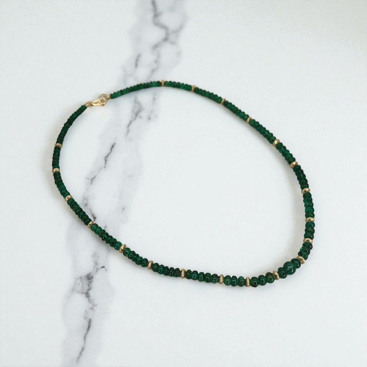 Emerald Bead Necklace - Petra Star