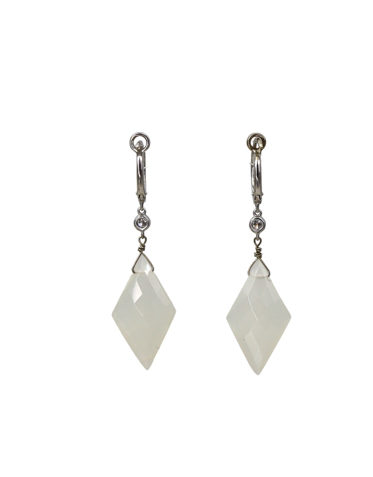 Estate 14k White Gold with Diamonds and Moonstones - Petra Star
