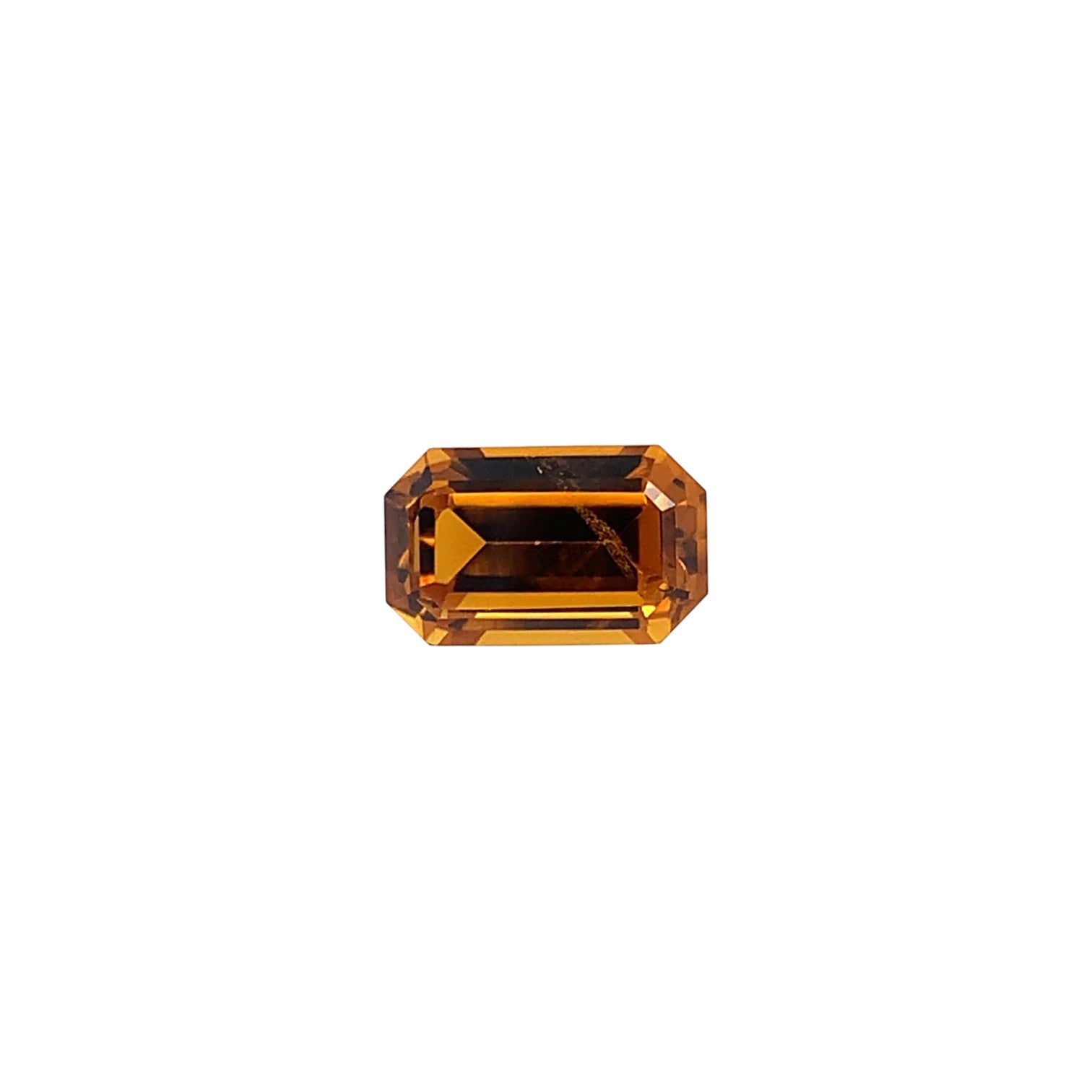 Ethically Mined Emerald Cut Orange Tourmaline Ring in 14k Yellow Gold - Petra Star